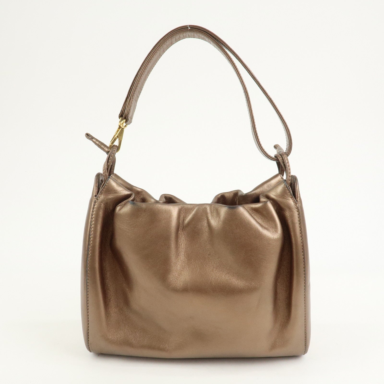 LOEWE Anagram Logo Leather Shoulder Bag Hand Bag Brown
