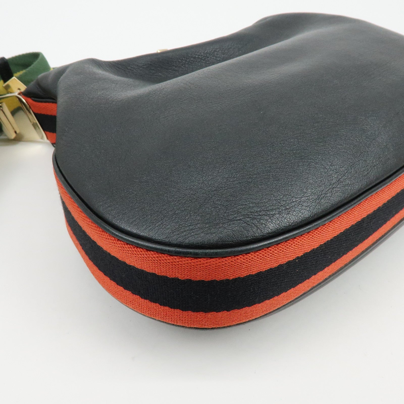 GUCCI Attache Leather Shoulder Bag Crossbody Bag Black 702823