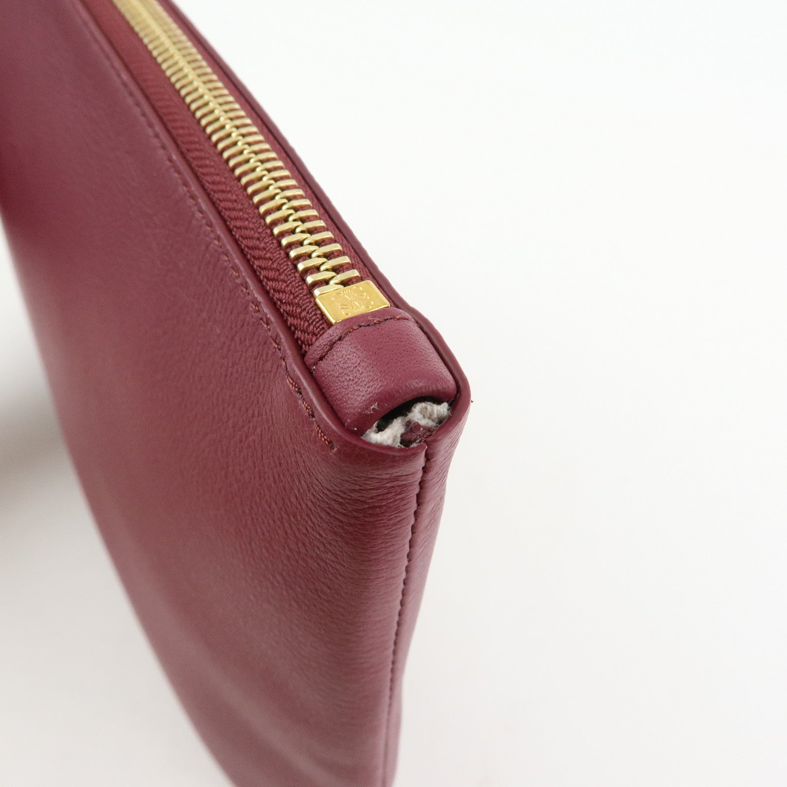 LOEWE Nappa Leather Clutch Bag Pouch Purple