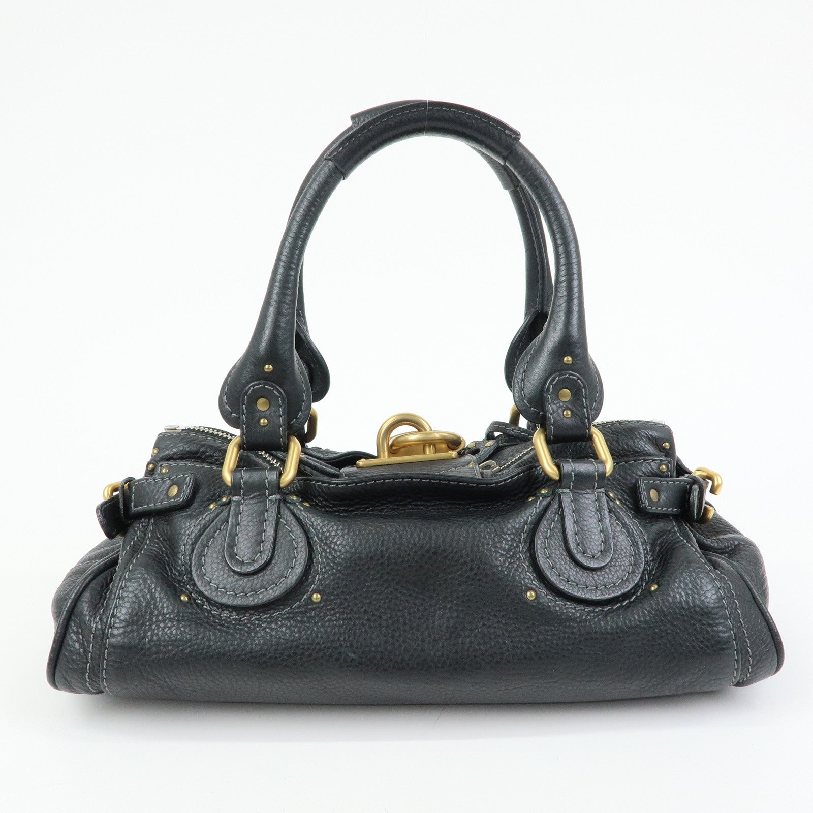 Chloe Paddington Leather Tote Bag Shoulder Bag Hand Bag Black