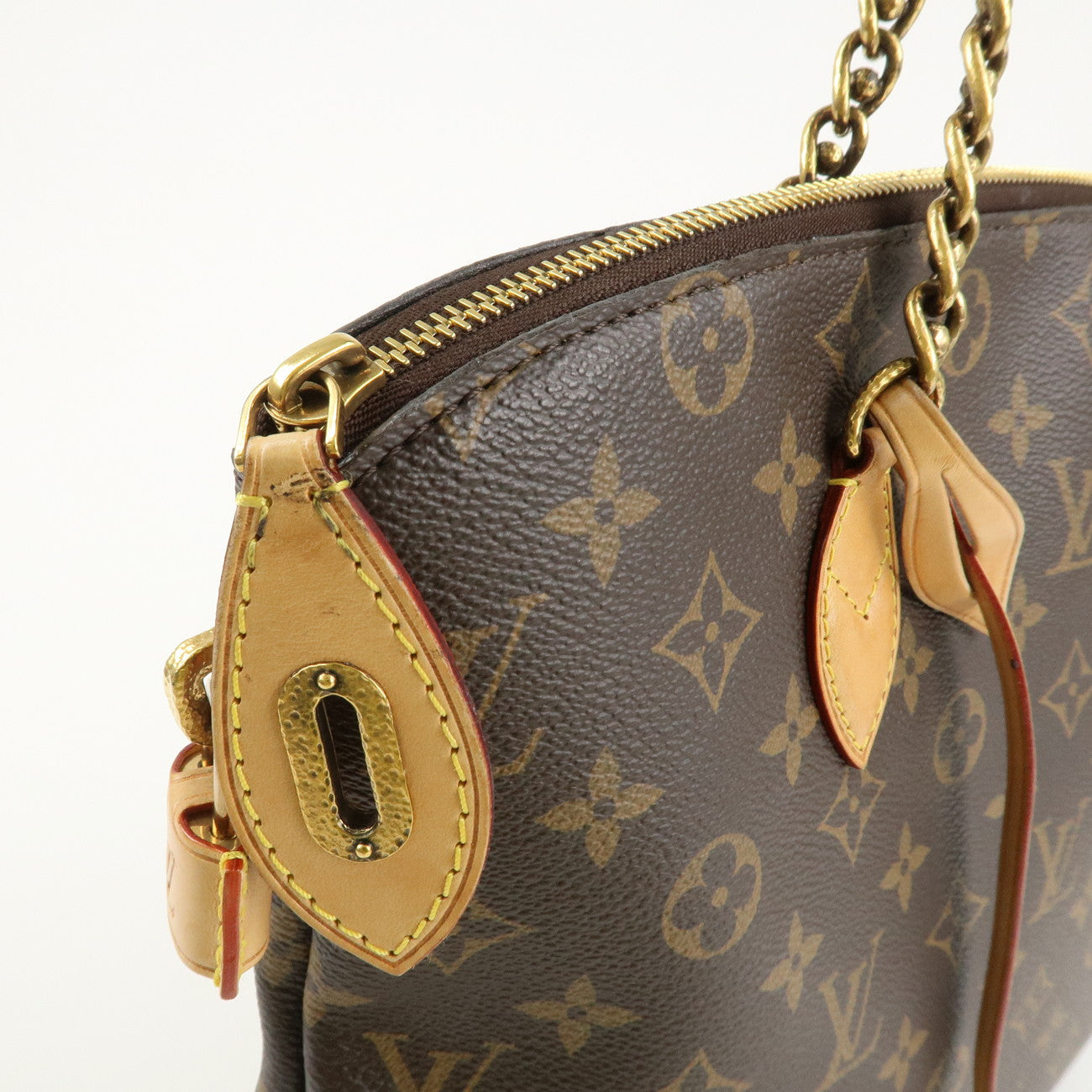 Louis Vuitton Monogram LockIt Chain Hand Bag Brown M40989 Used