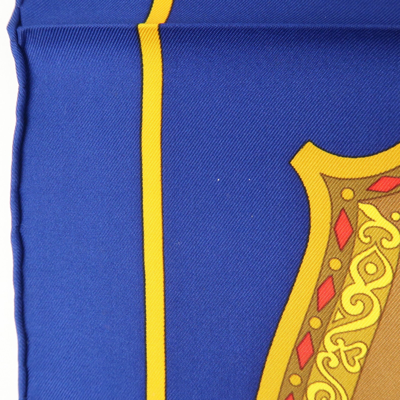 HERMES Carre 90 Silk 100% Scarf IN SALZBURG Blue Gold