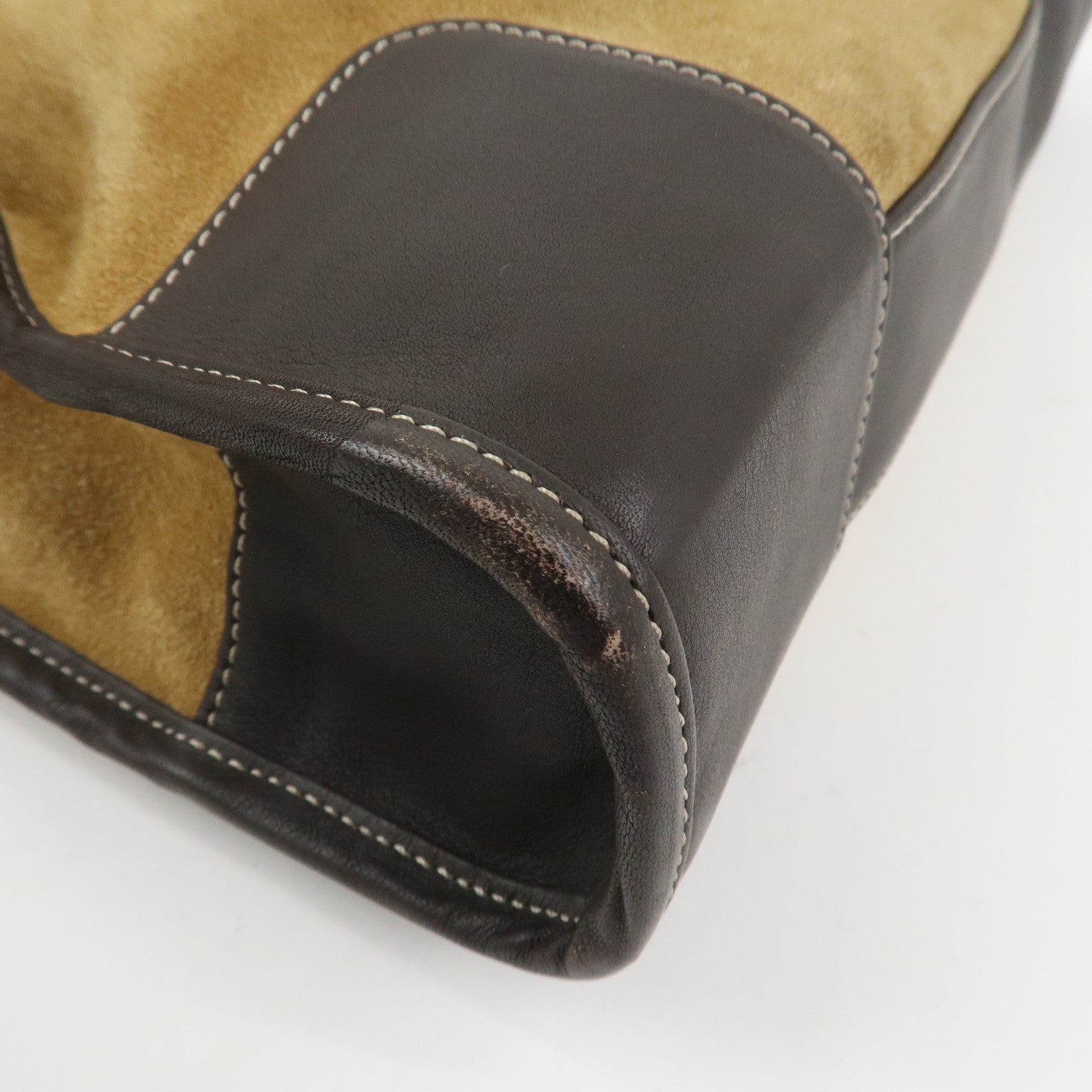 LOEWE Anagram Amazona 40 Suede Leather 2Way Bag Hand Bag Brown