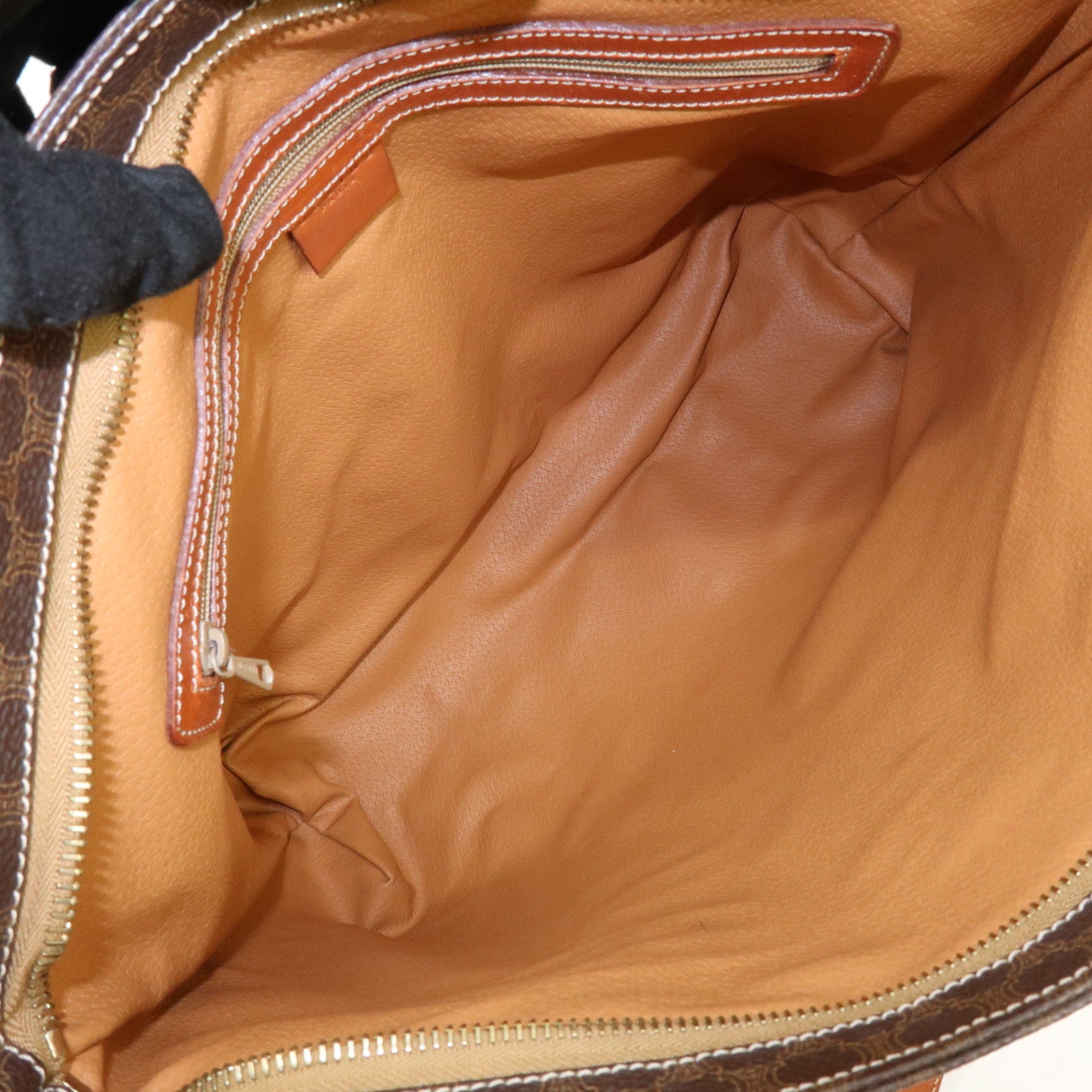 CELINE Macadam PVC Leather Tote Bag Hand Bag Shoulder Bag Brown