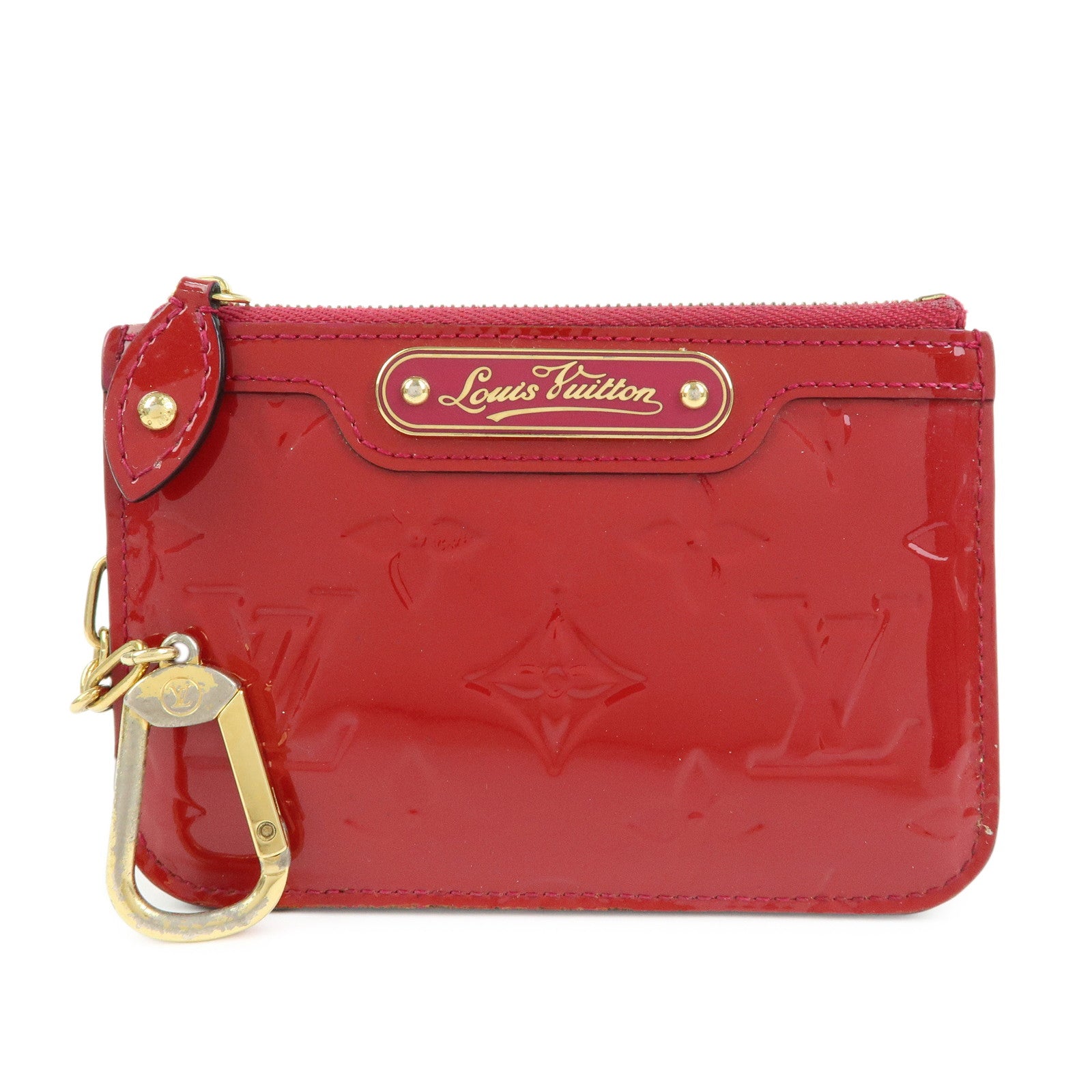 Louis Vuitton Monogram Vernis Pochette Cles NM Coin Case Red M90214