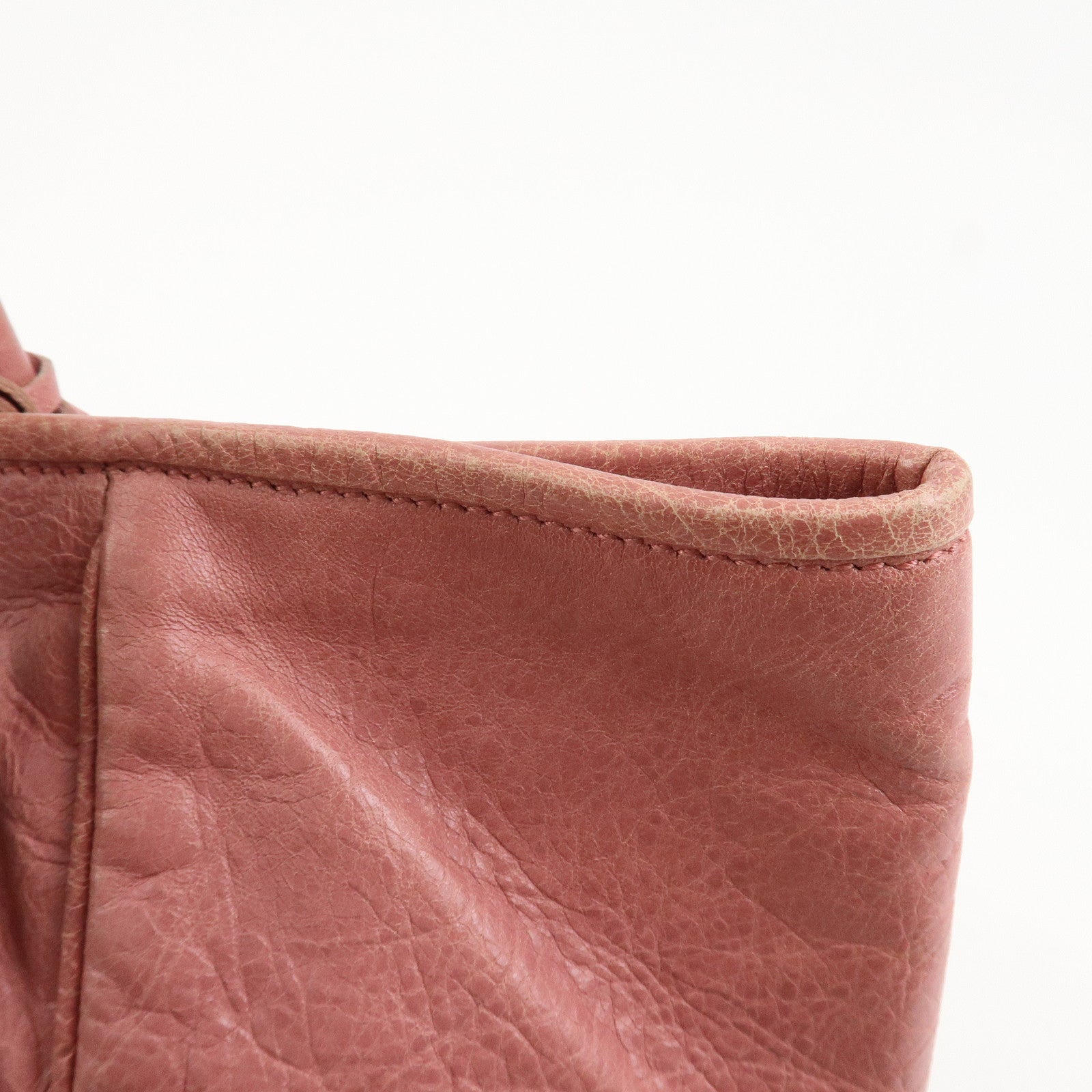 BALENCIAGA The Sunday Leather Tote Bag Hand Bag Pink 228750