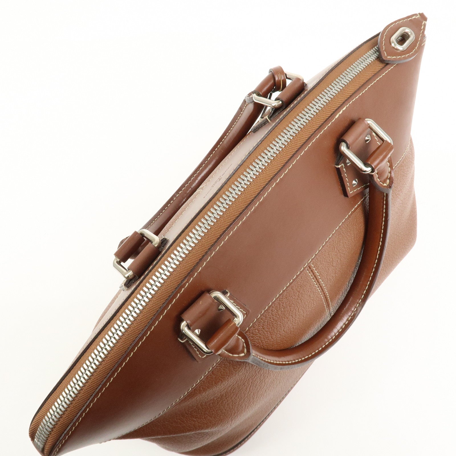 Louis Vuitton Suhari Leather Lock it MM Hand Bag Sienne M91889