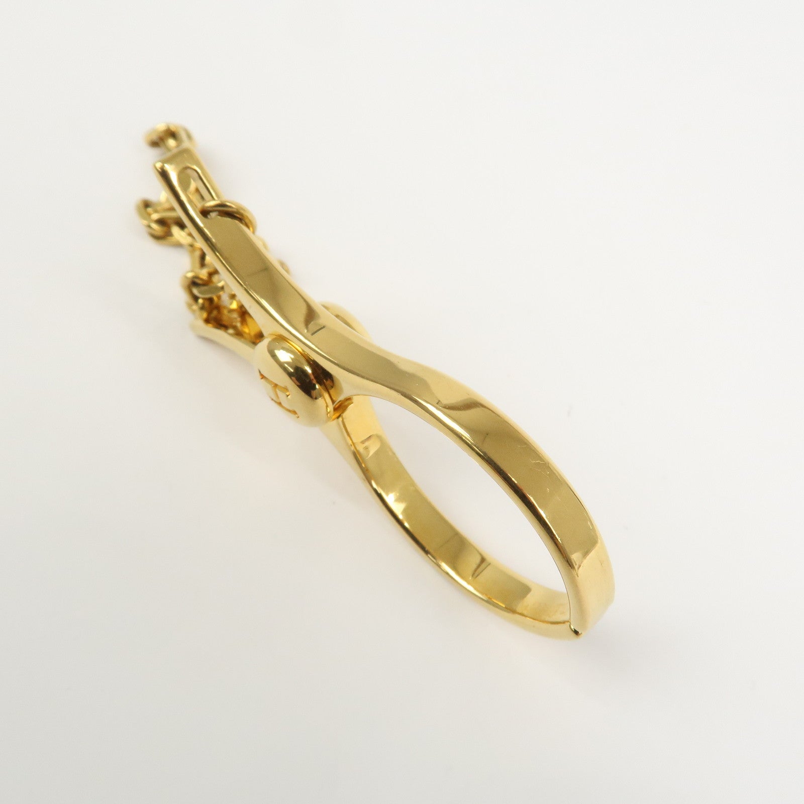 HERMES Filou Metal Glove Clip Glove Holder Gold