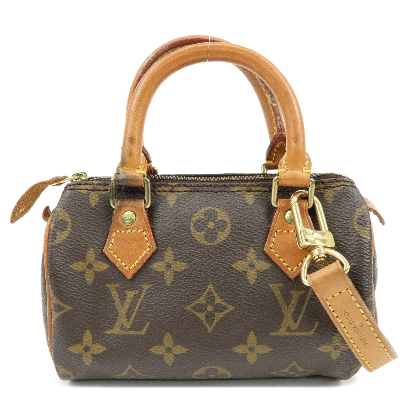 Louis Vuitton Monogram Mini Speedy Hand Bag ＆ Strap Brown M41534