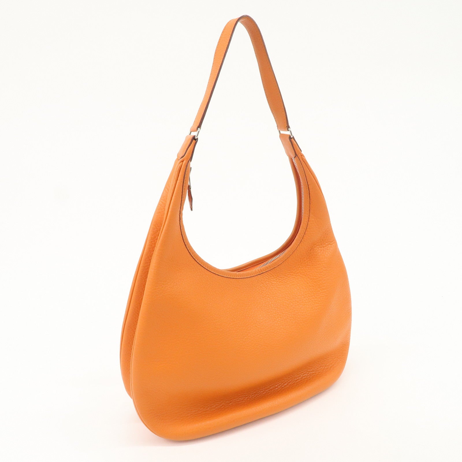 HERMES Gao Taurillon Clemence Shoulder Bag Orange