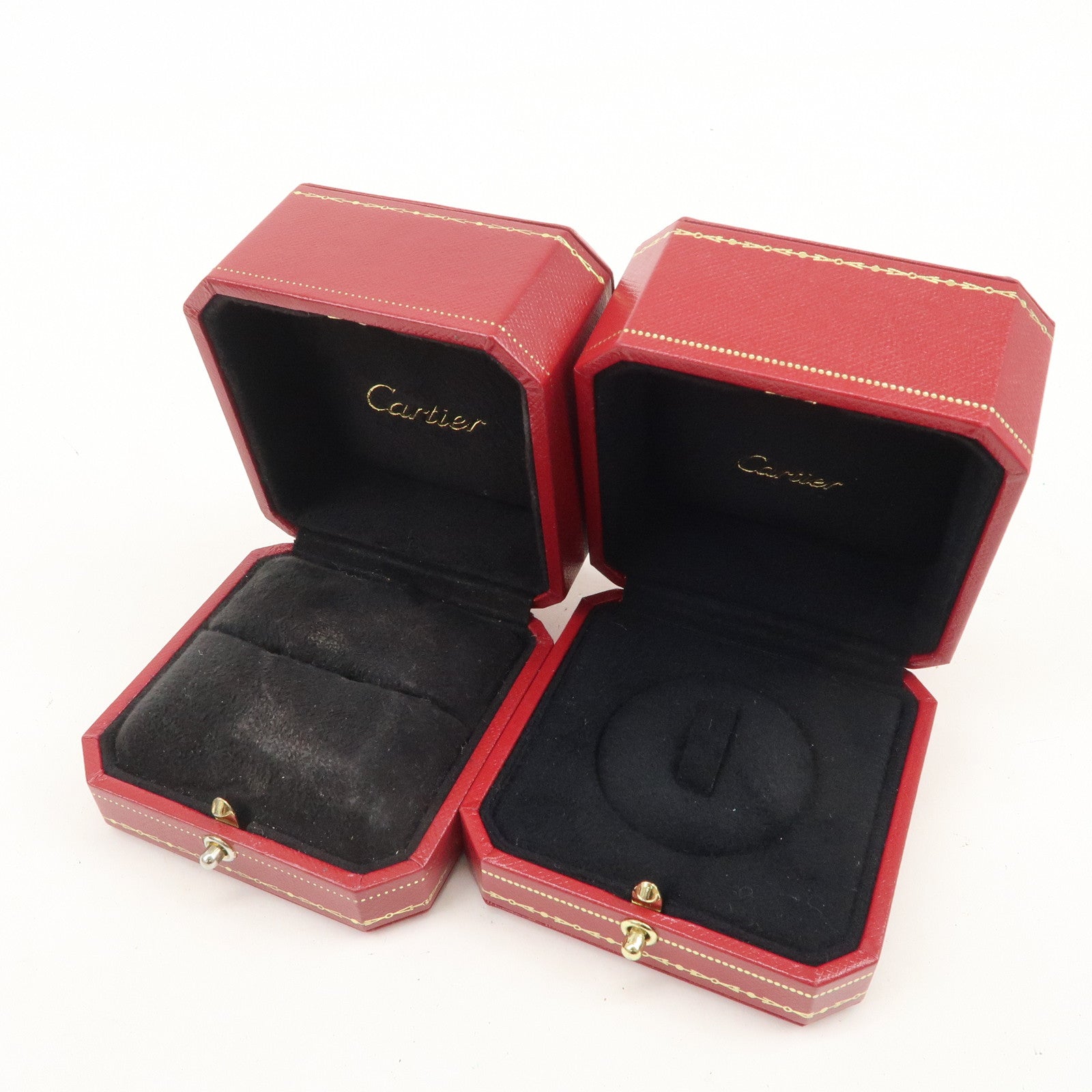 Cartier Set of 5 Jewelry Boxes Ring Boxes Red Gold