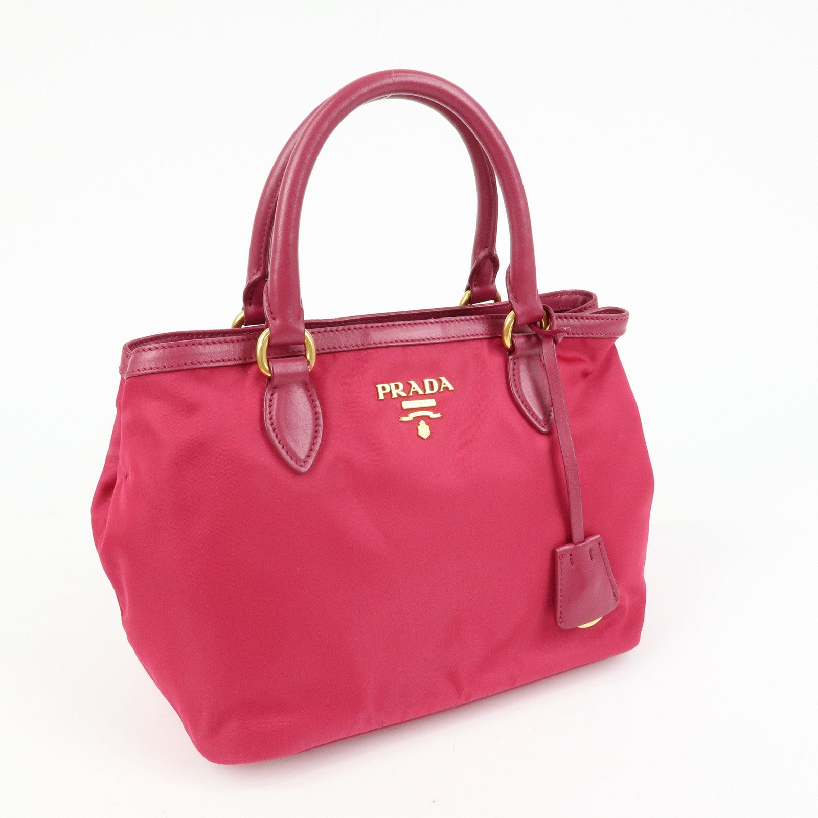 PRADA Nylon Leather 2Way Bag Hand Bag Shoulder Bag Pink 1BA172
