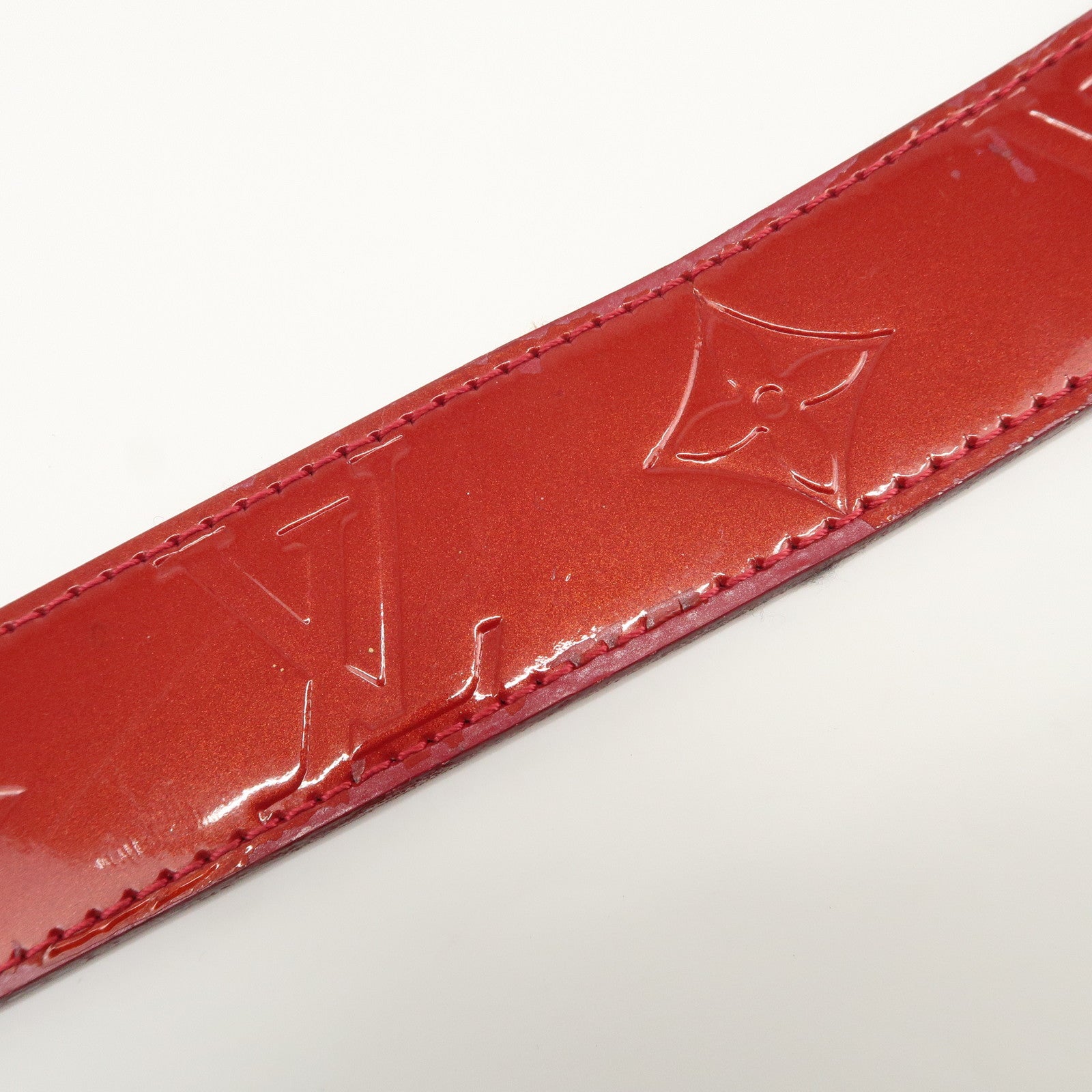 Louis Vuitton Monogram Vernis Ceinture Carre Belt 90/36 Red M6980