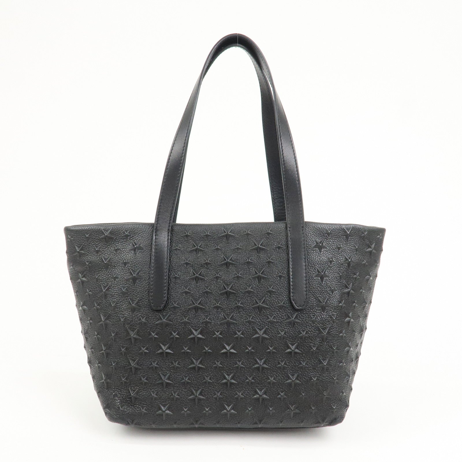 JIMMY CHOO Star Emboss SOFIASEMG Calf Leather Tote Bag Black