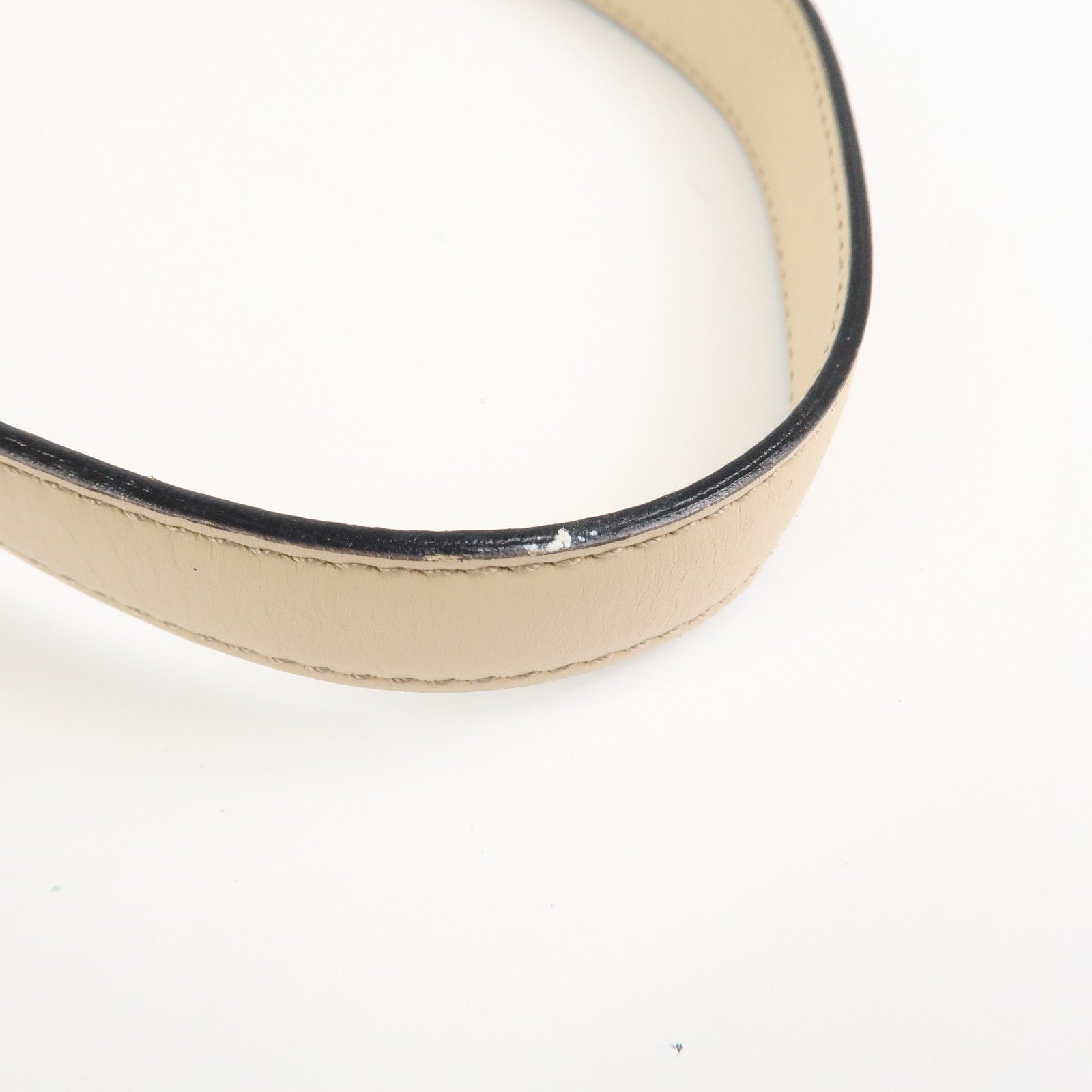 Ferragamo Gancini Canvas Leather Shoulder Bag Hand Bag Beige Black