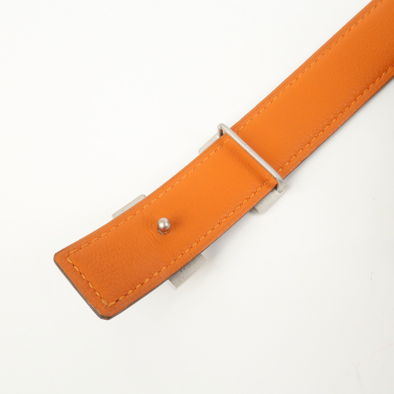 HERMES H Buckle Reversible Constance Leather Belt E Stamped Black