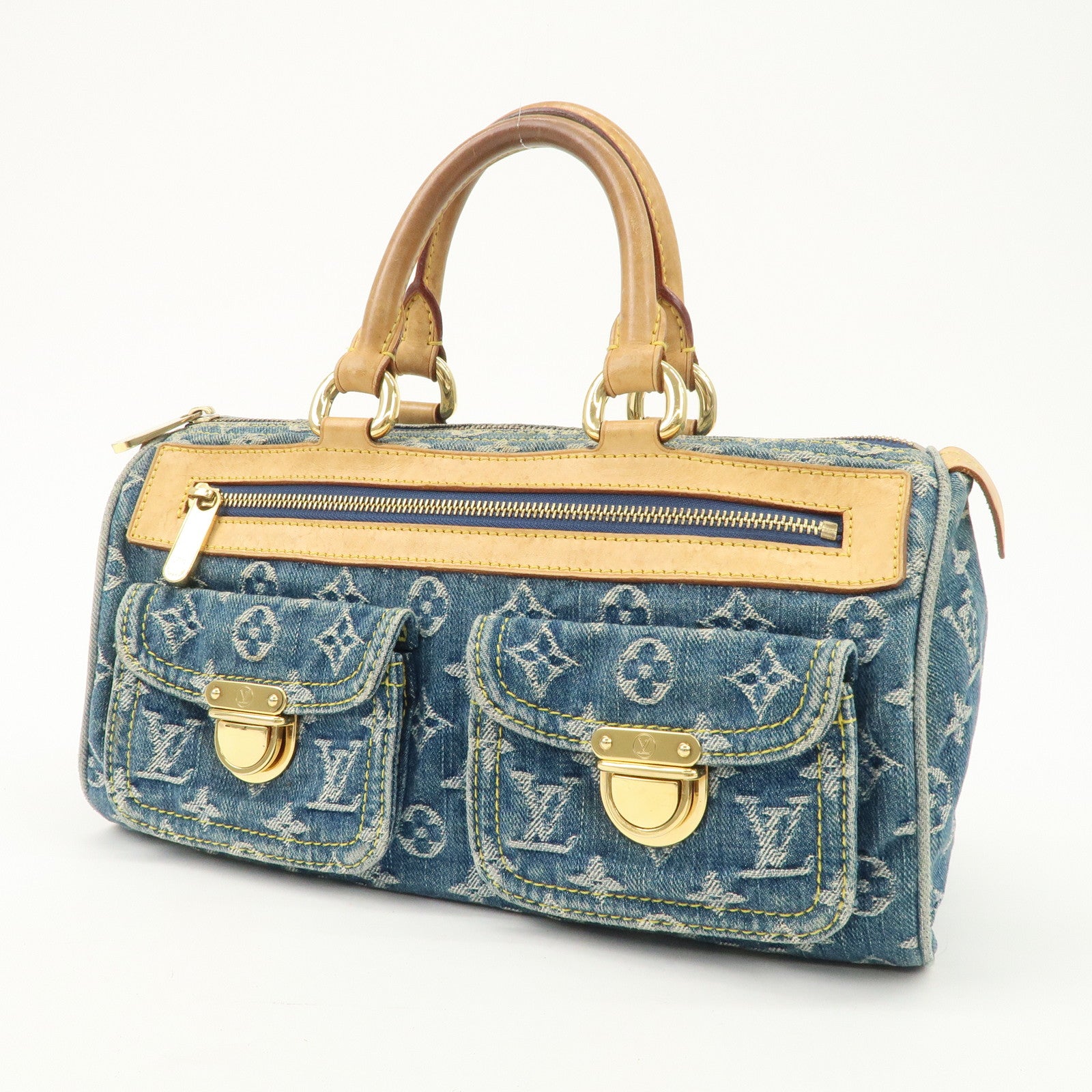 Louis Vuitton Monogram Denim Neo Speedy Boston Bag Blue M95019