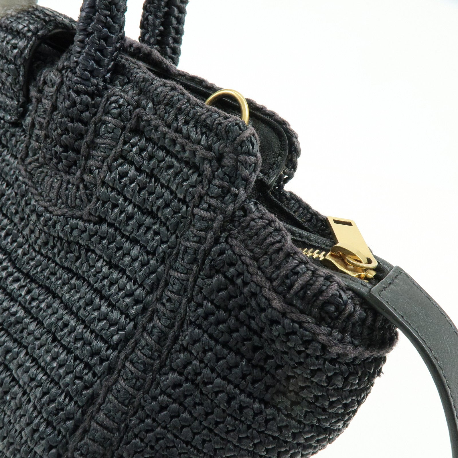 SAINT LAURENT PARIS Baby Downtown Cabas Raffia 2Way Hand Bag 436834