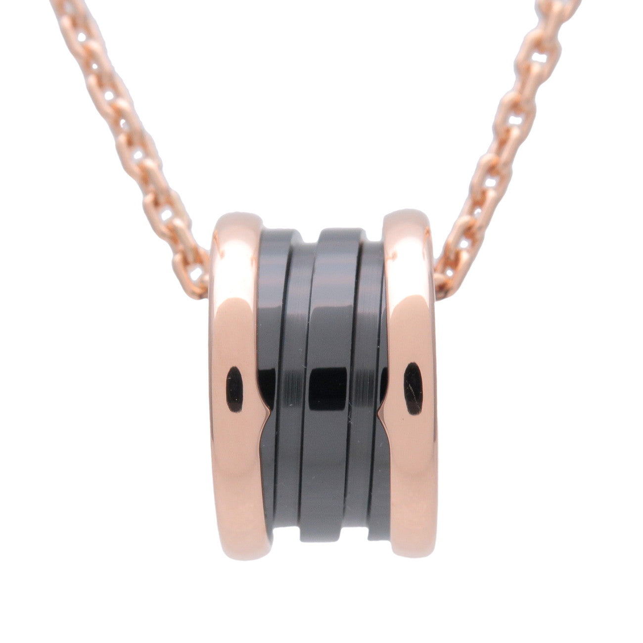 BVLGARI B-zero1 Necklace K18PG 750PG Rose Gold Black Ceramic