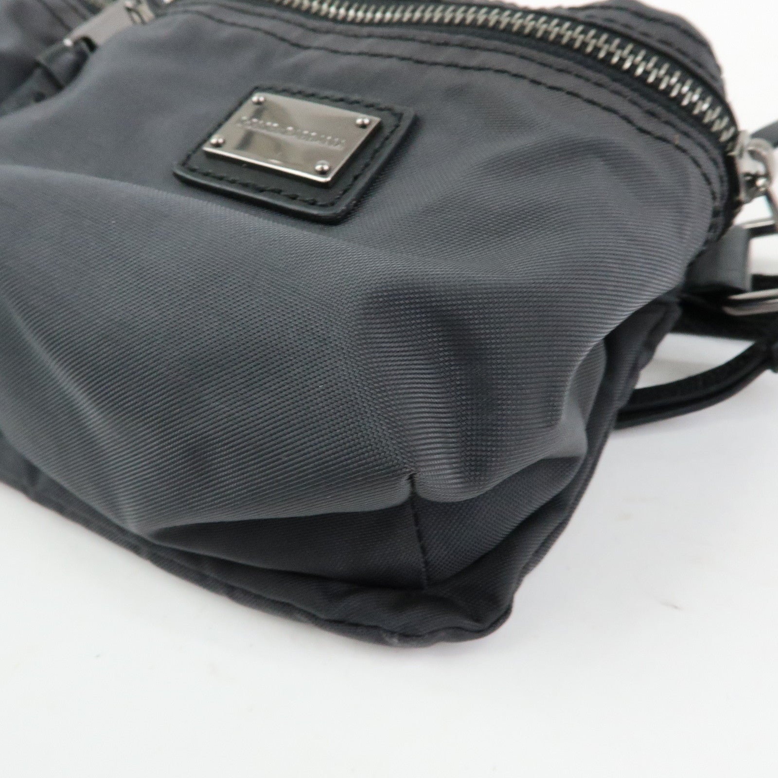 Dolce & Gabbana Nylon Leather Waist Bag Body Bag Black