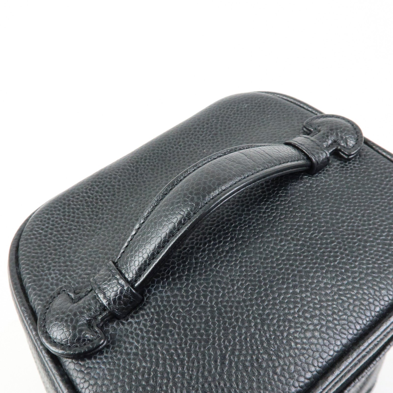 CHANEL COCO Mark Caviarskin Vanity Bag Hand Bag Black A01998