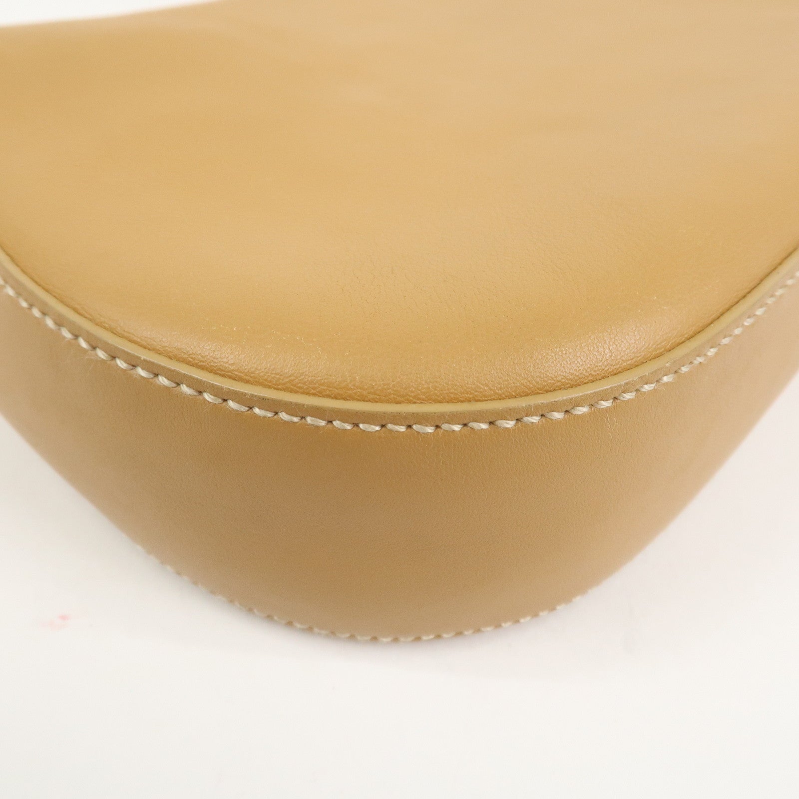 Ferragamo Gancini Leather Shoulder Bag Hand Bag Light Brown