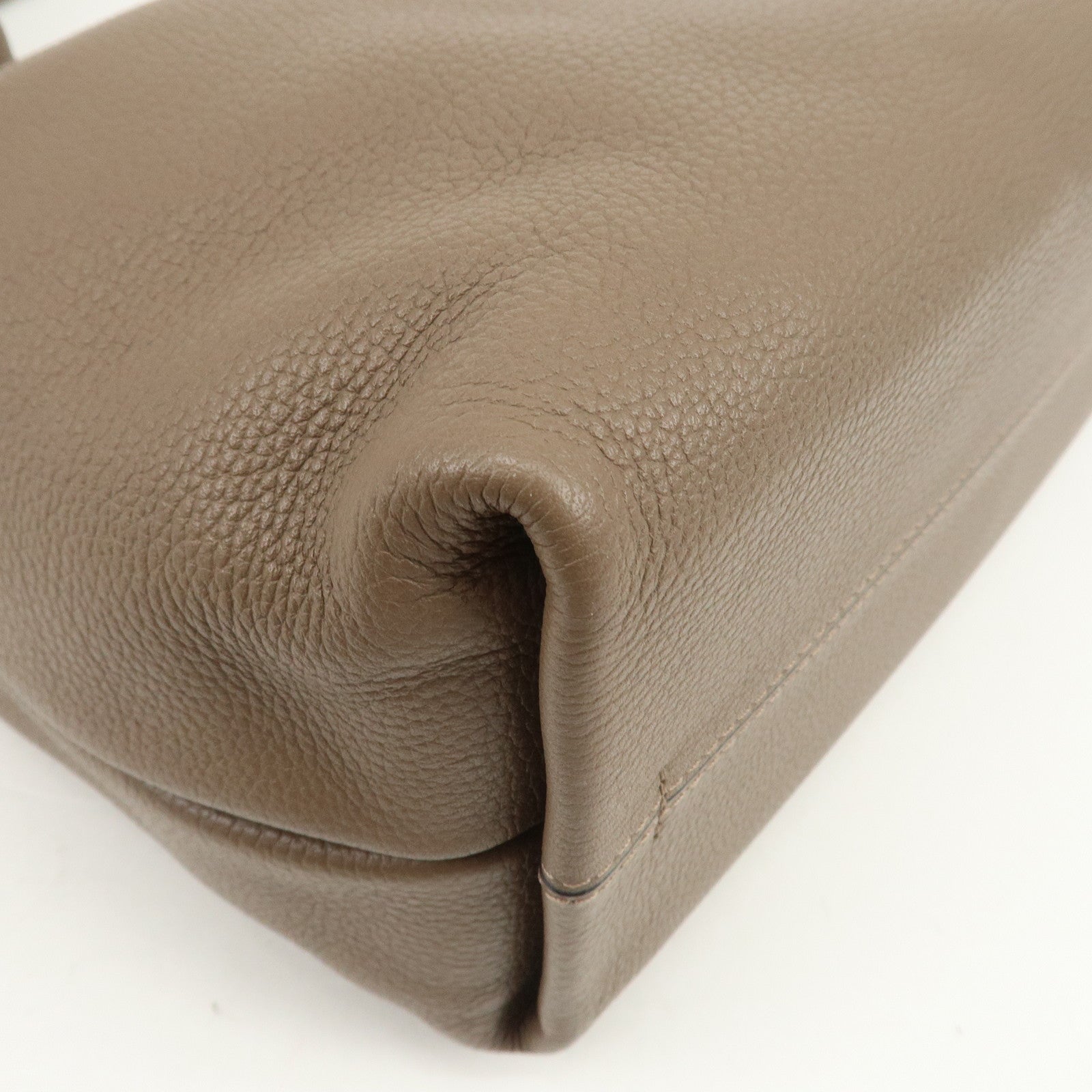 LOEWE Dunas Anagram Calfskin Shoulder Bag Hand Bag Brown