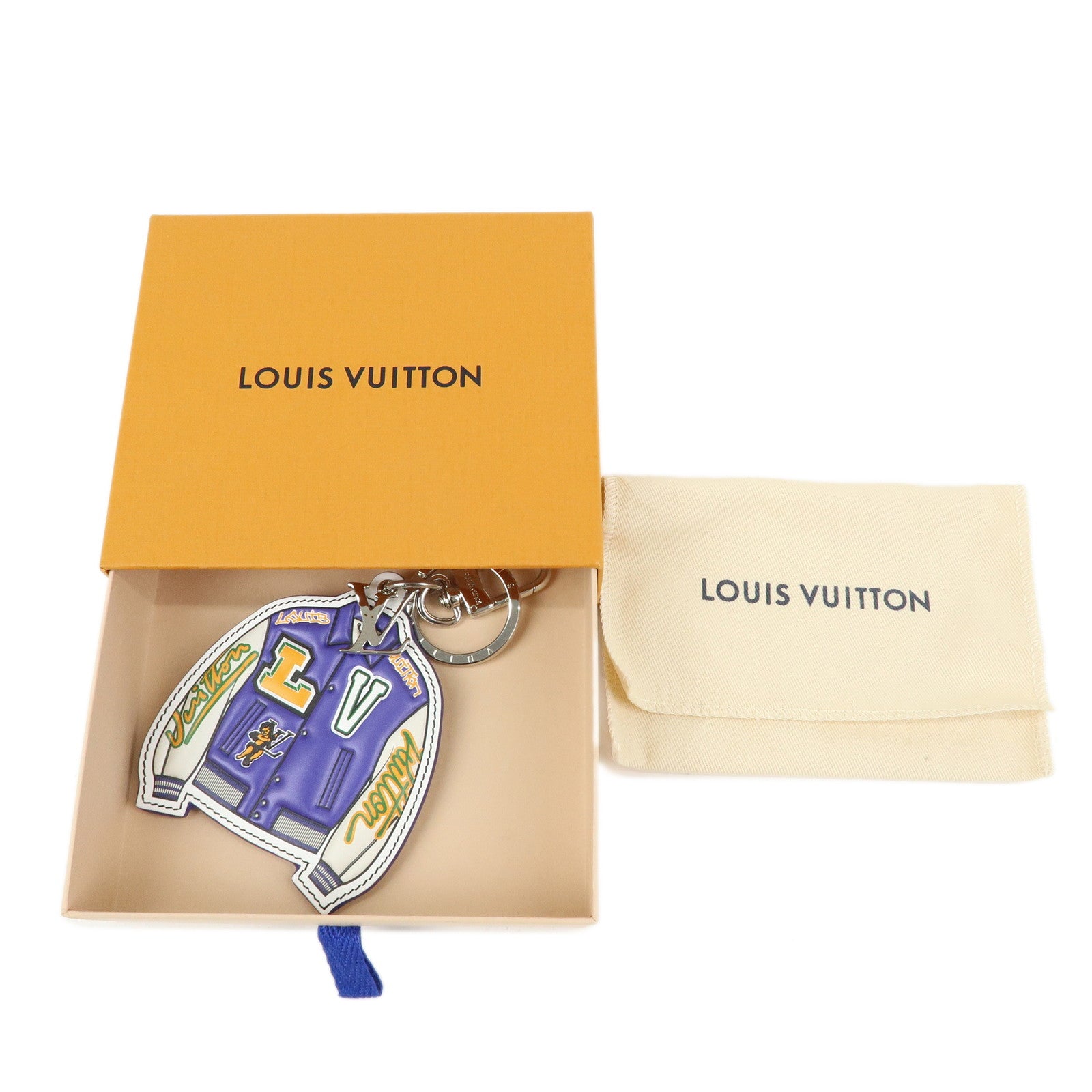 Louis Vuitton Porte Cles LV Varsity Jacket Bag Charm Purple MP3385
