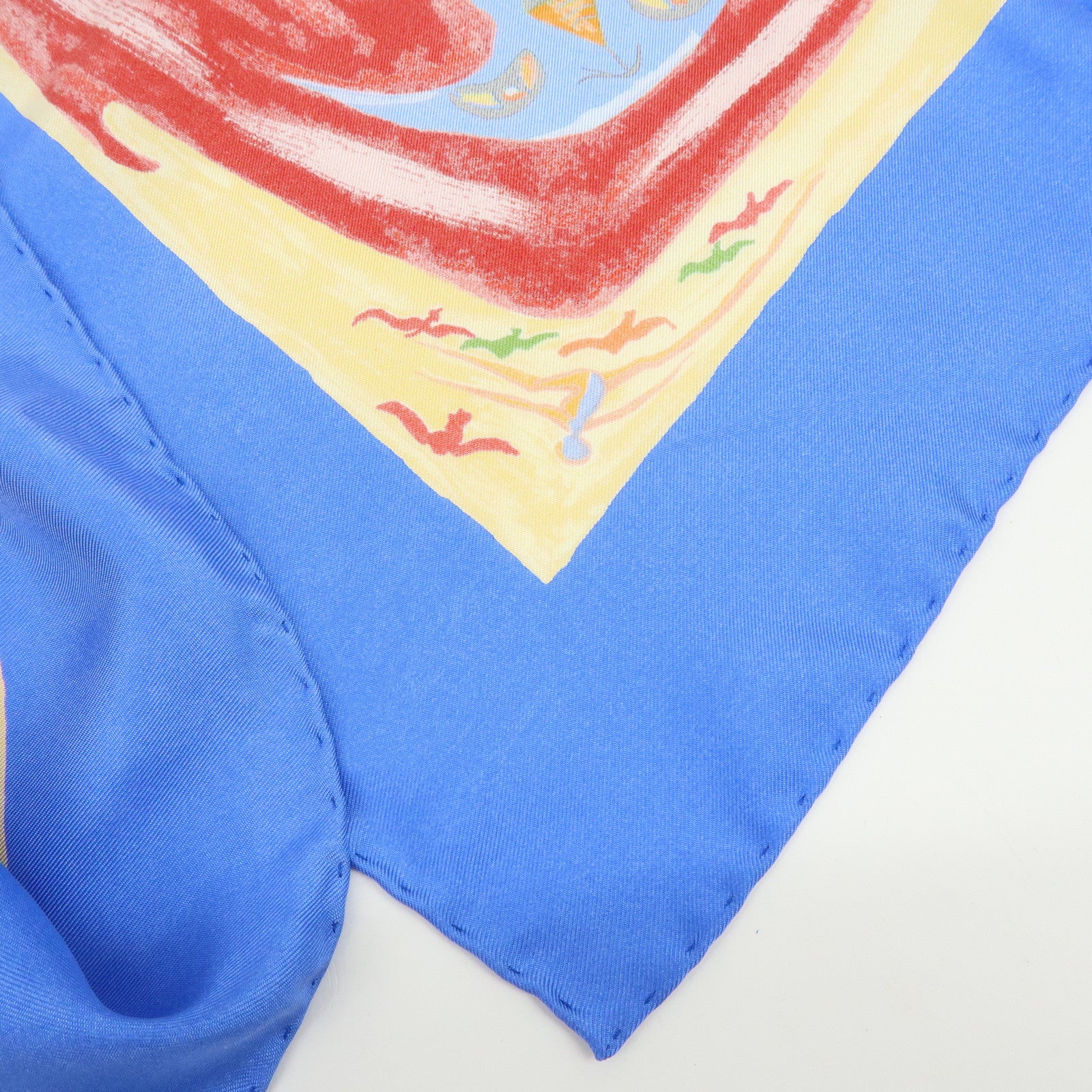 HERMES Carre 90 Silk 100% Scarf Smiles in Third Millenary Blue
