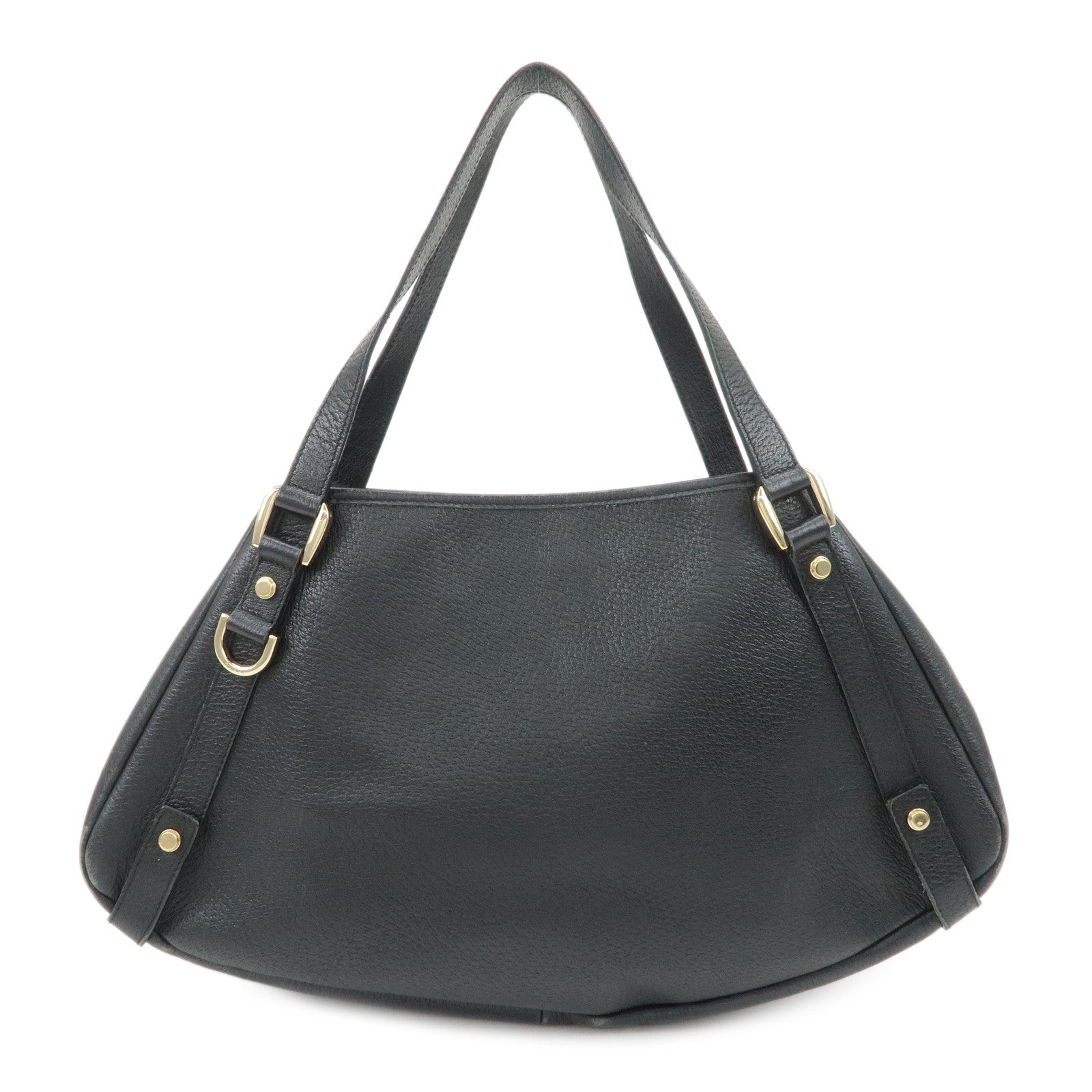 GUCCI Abbey Leather Tote Bag Hand Bag Black 130736