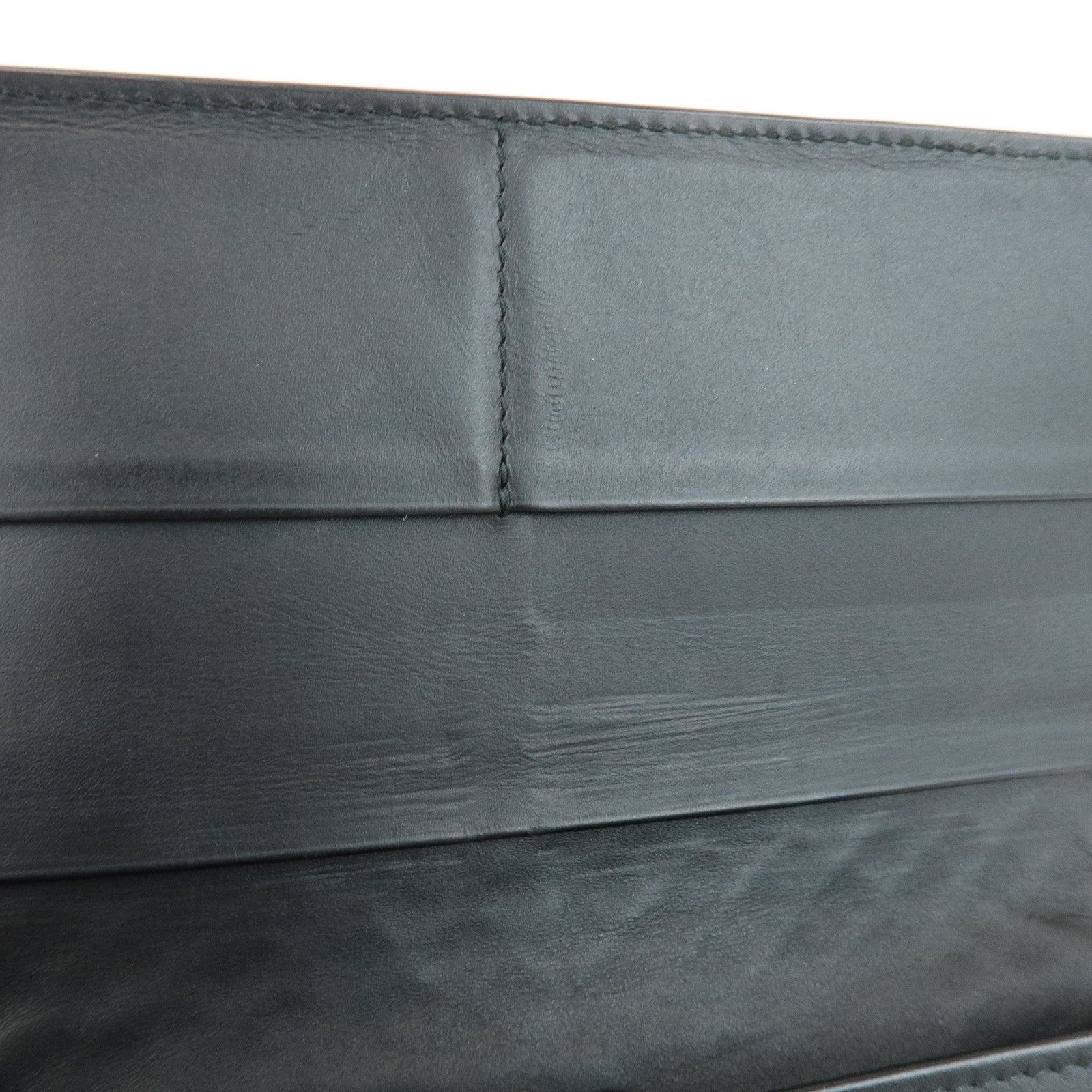 BOTTEGA VENETA Intrecciato Leather Long Wallet Black