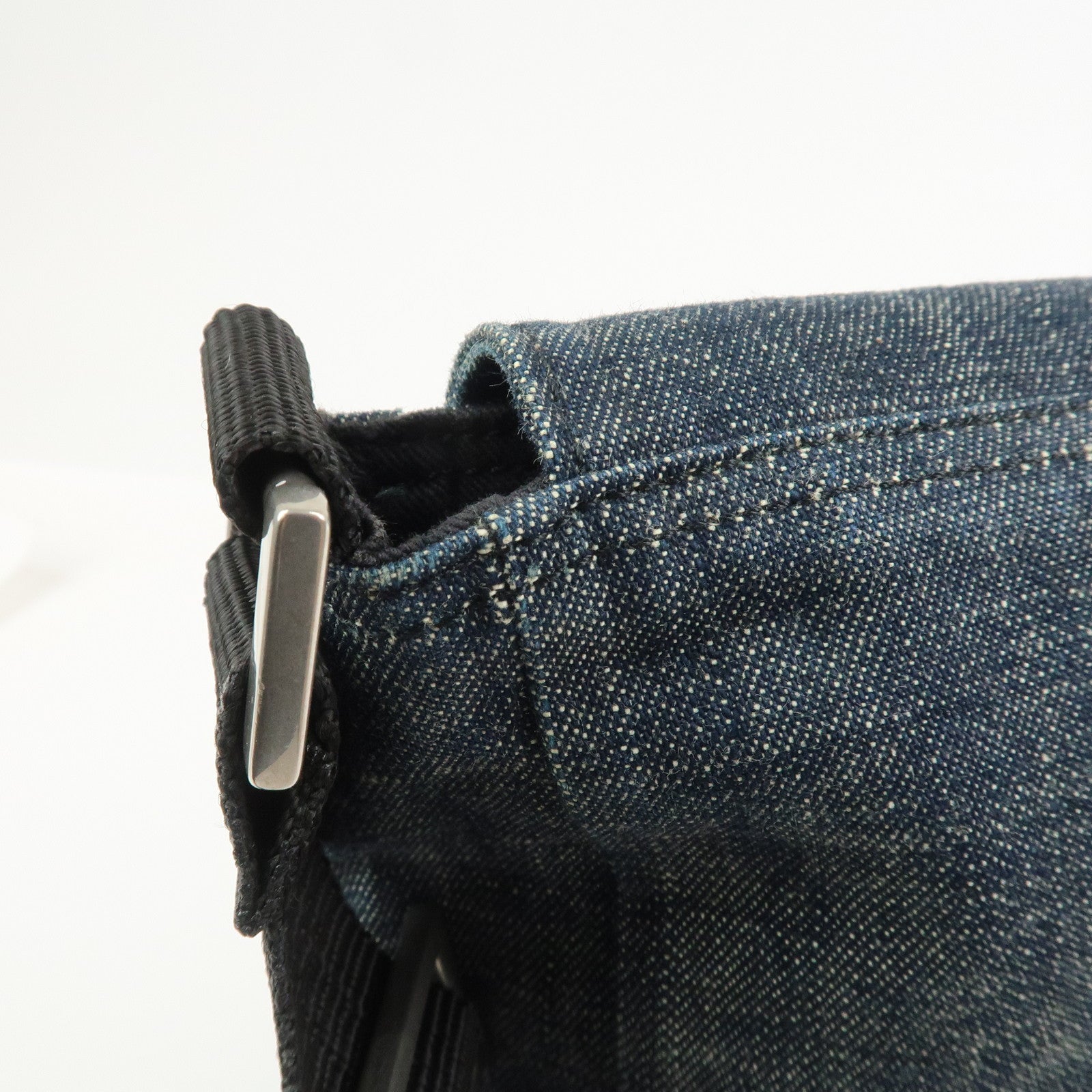 BURBERRY Blue Label Denim Shoulder Bag Crossbody Bag Navy