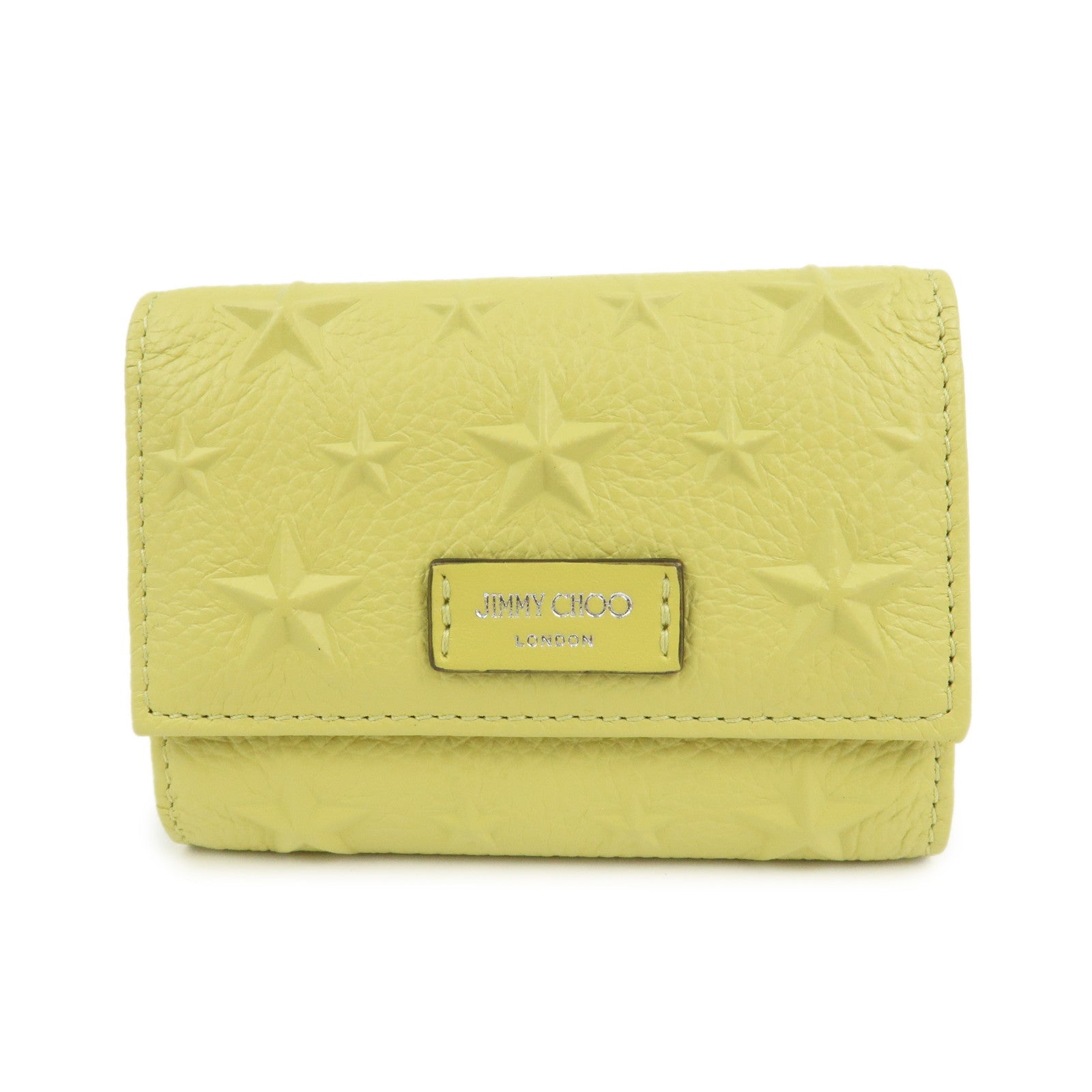 JIMMY CHOO Logo Leather 6 Rings Key Case Key Holder Yellow