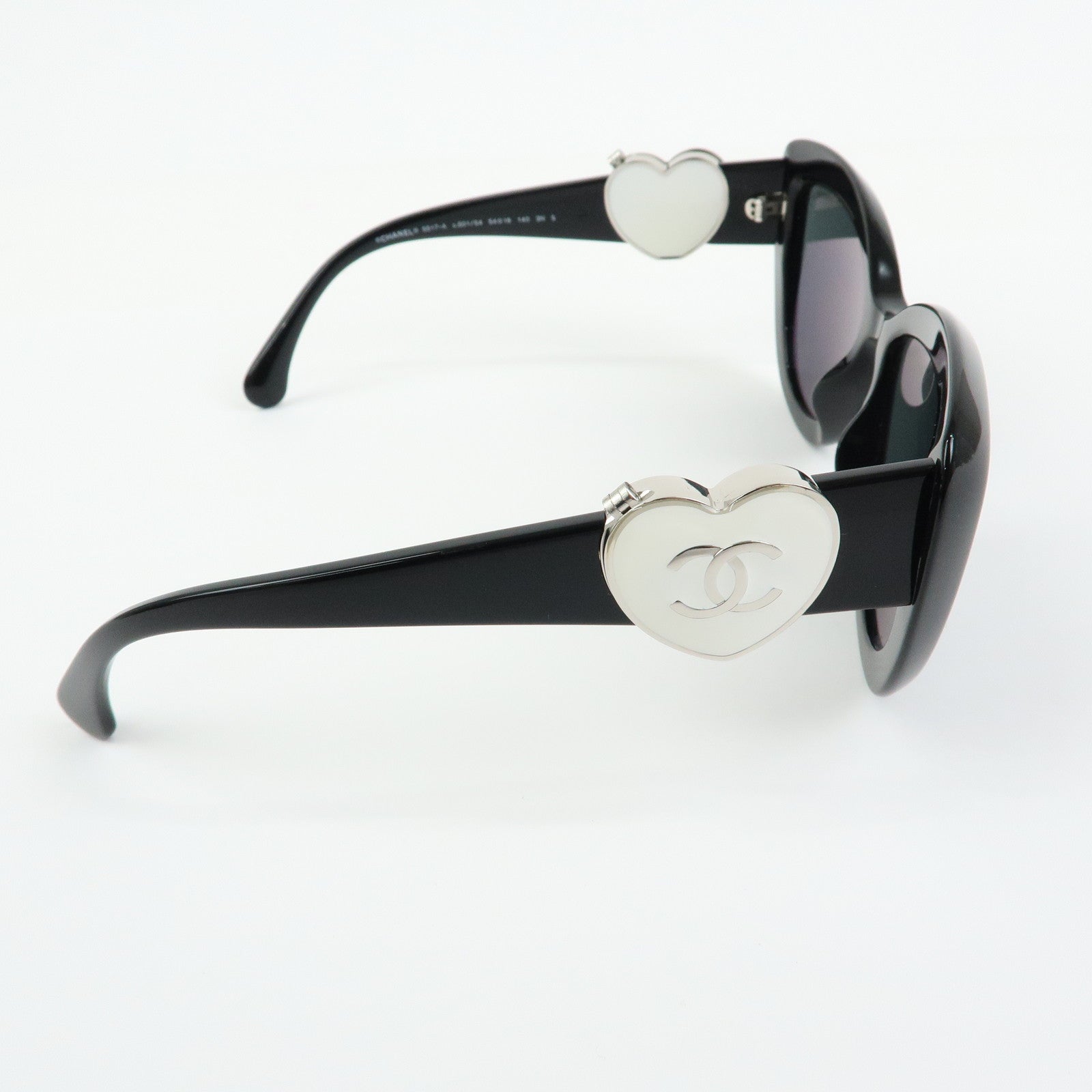 CHANEL COCO Mark Plastic Sunglasses 54▢18 140 3N S Black 5517A
