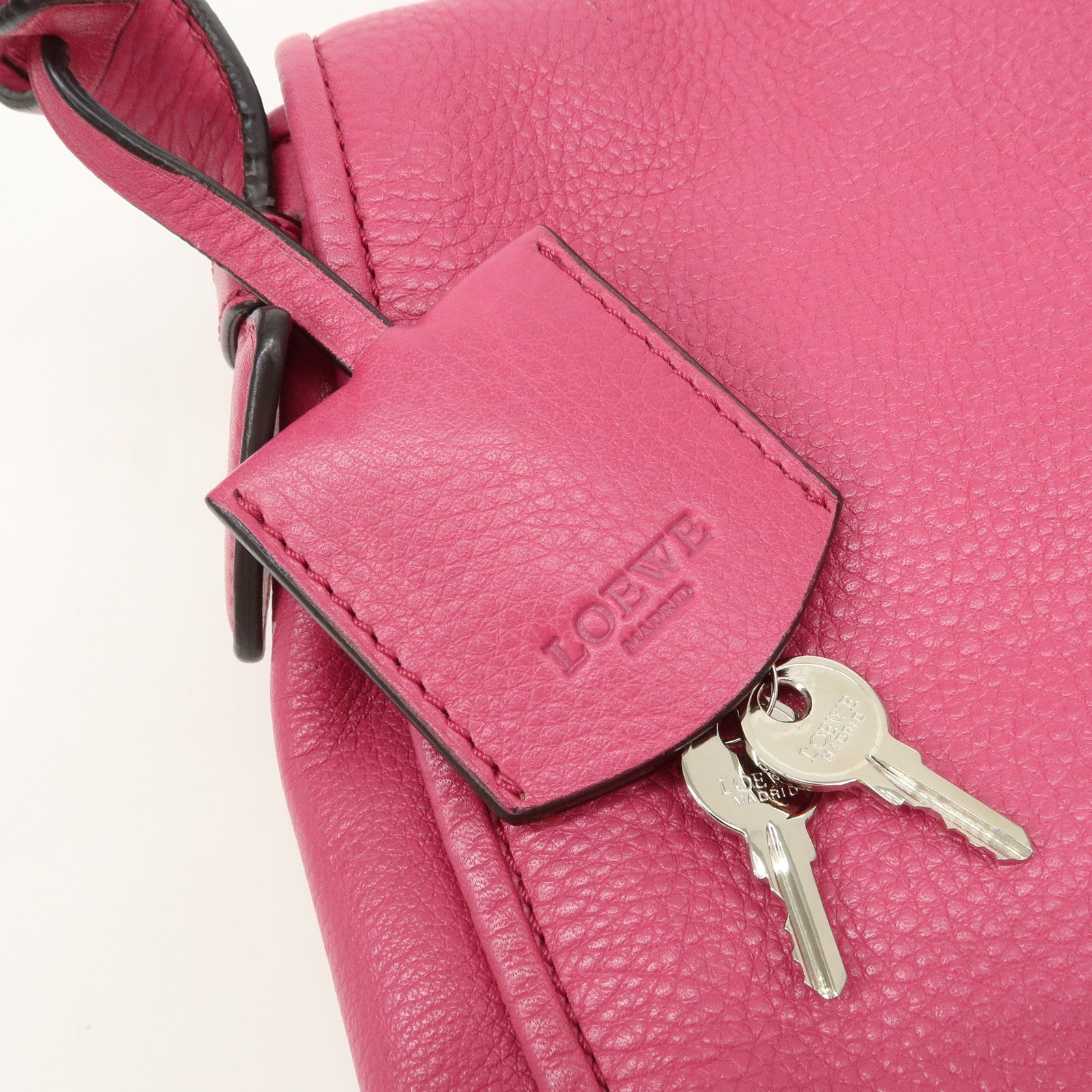 LOEWE Heritage Leather Shoulder Bag Crossbody Bag Pink