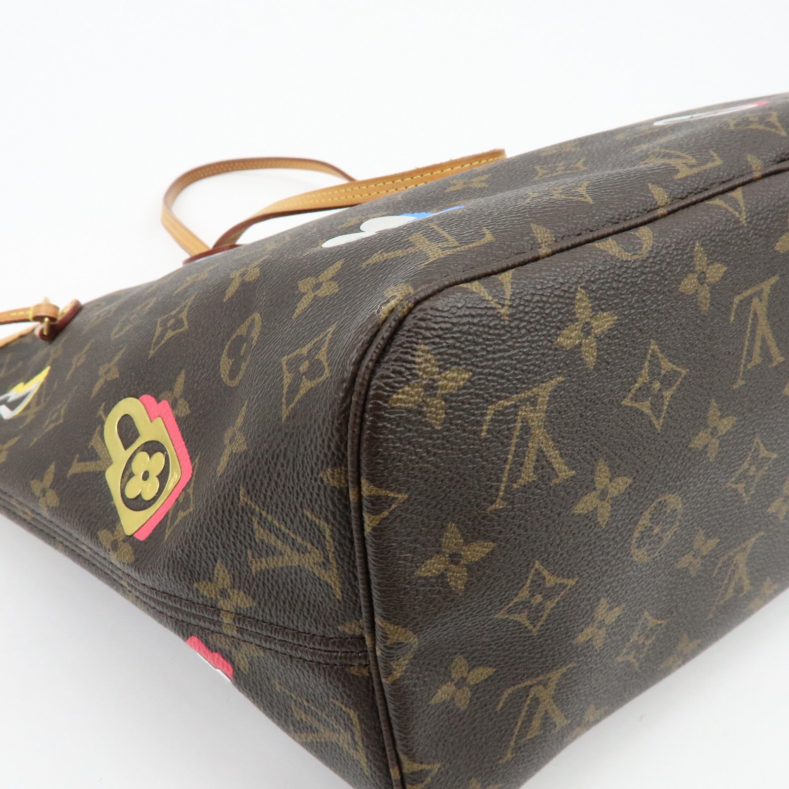 Louis Vuitton Monogram Love Lock Neverfull MM Tote Bag M44364