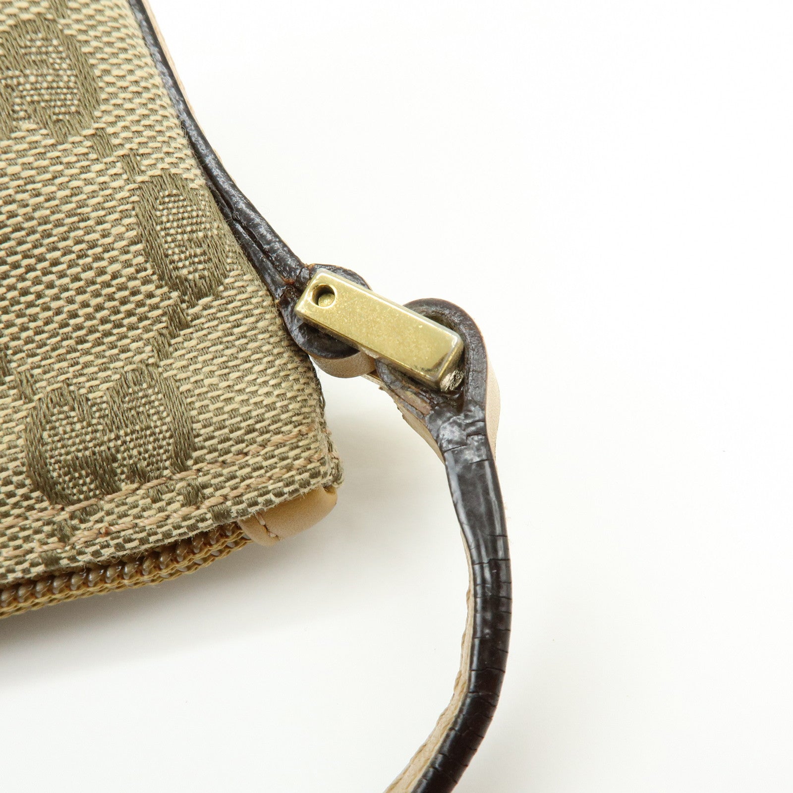 GUCCI Boat Bag GG Canvas Leather Hand Bag Beige Yellow 039・1103