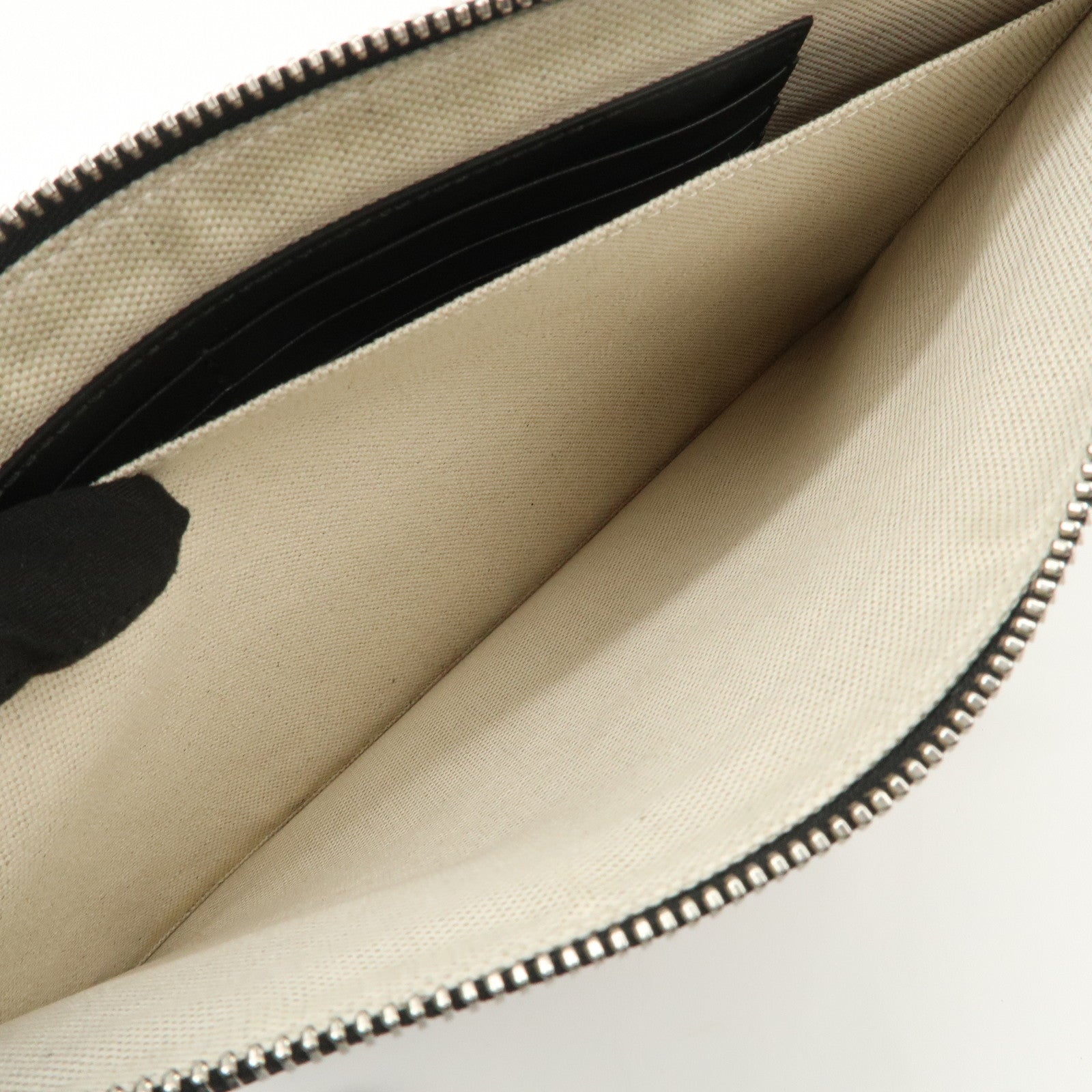 GUCCI Leather GG Supreme King Snake Clutch Bag Black Gray 473904 Used