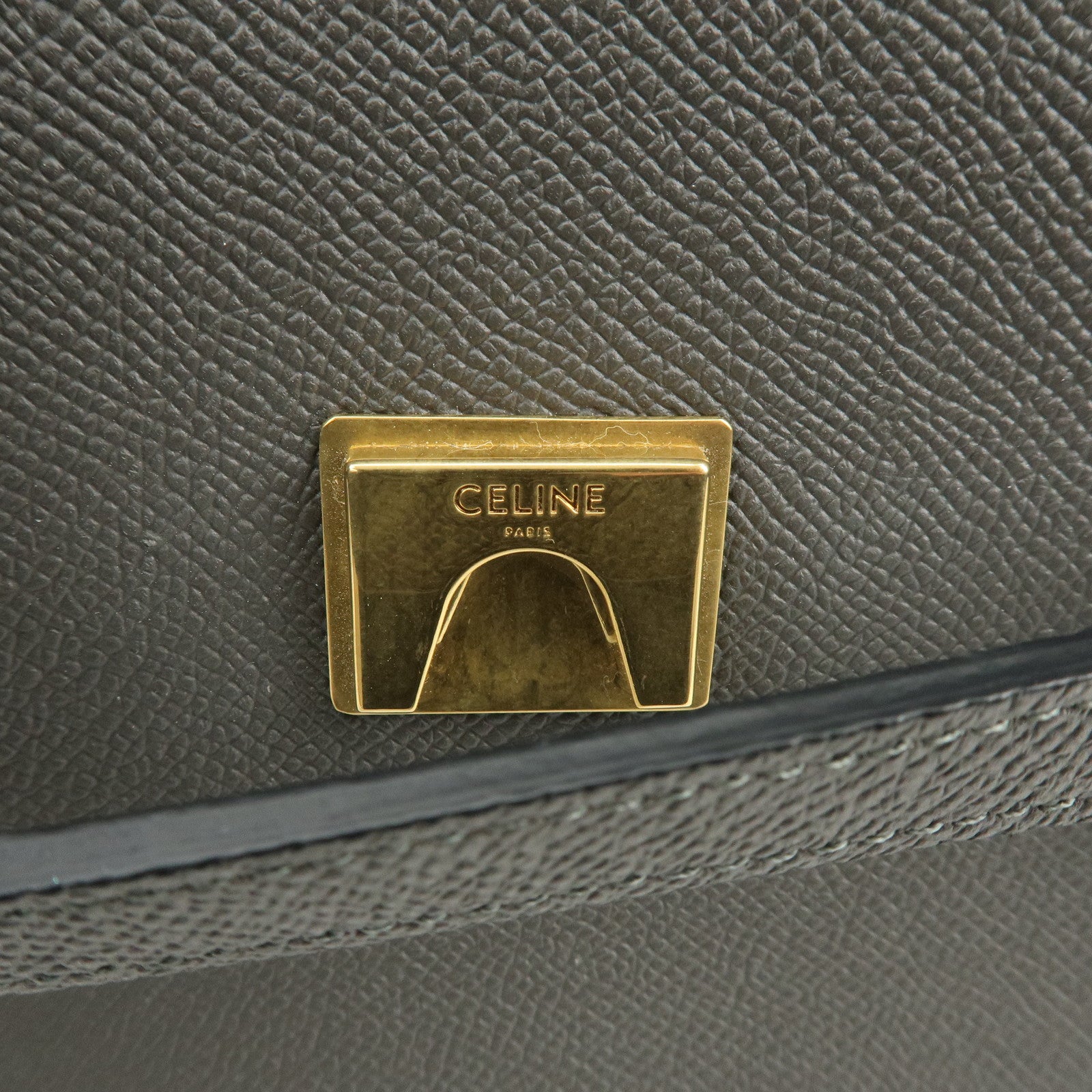 CELINE Belt Bag Leather 2Way Bag Shoulder Bag Hand Bag Gray