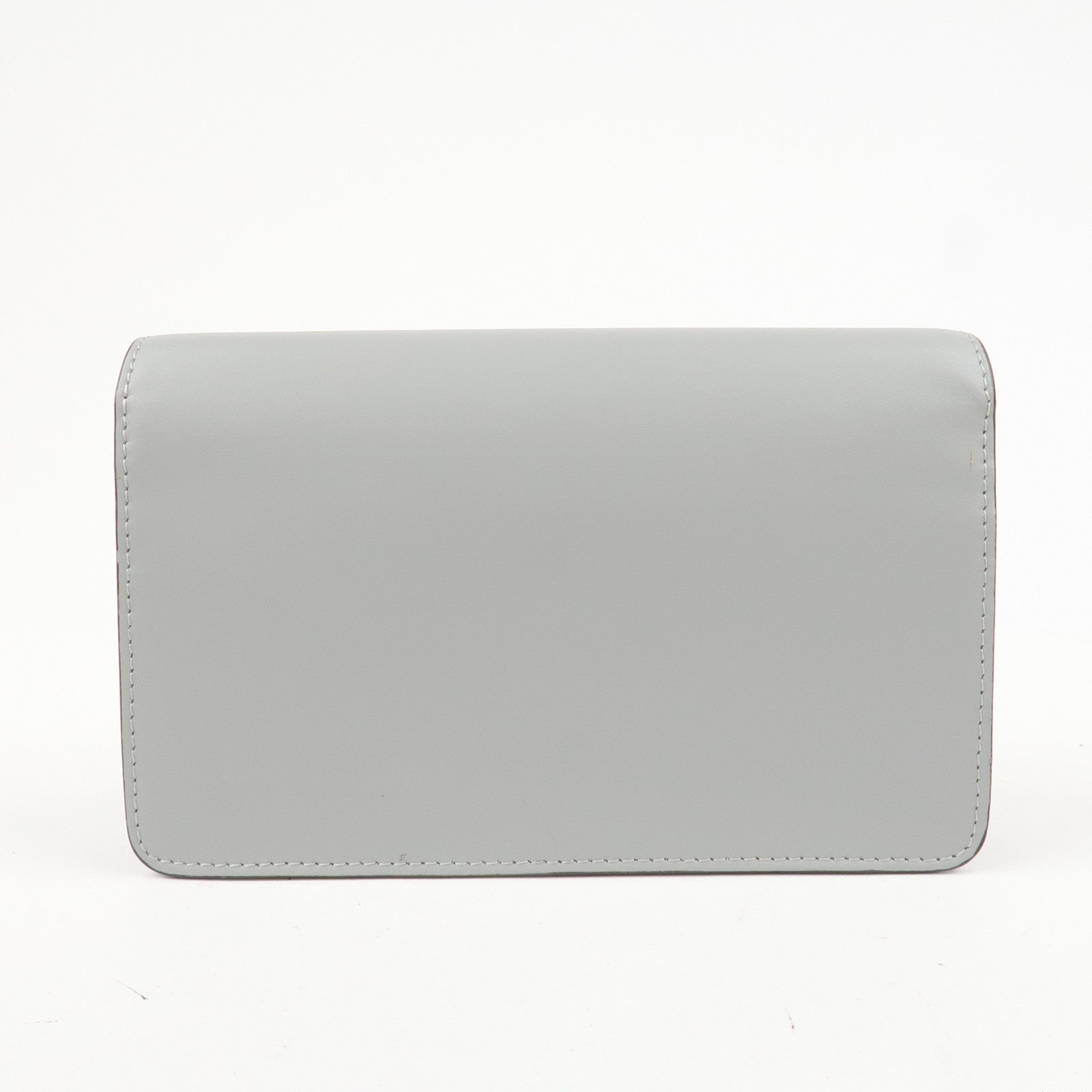 FENDI Leather Studs Shoulder Bag Hand Bag Grey 8M0346