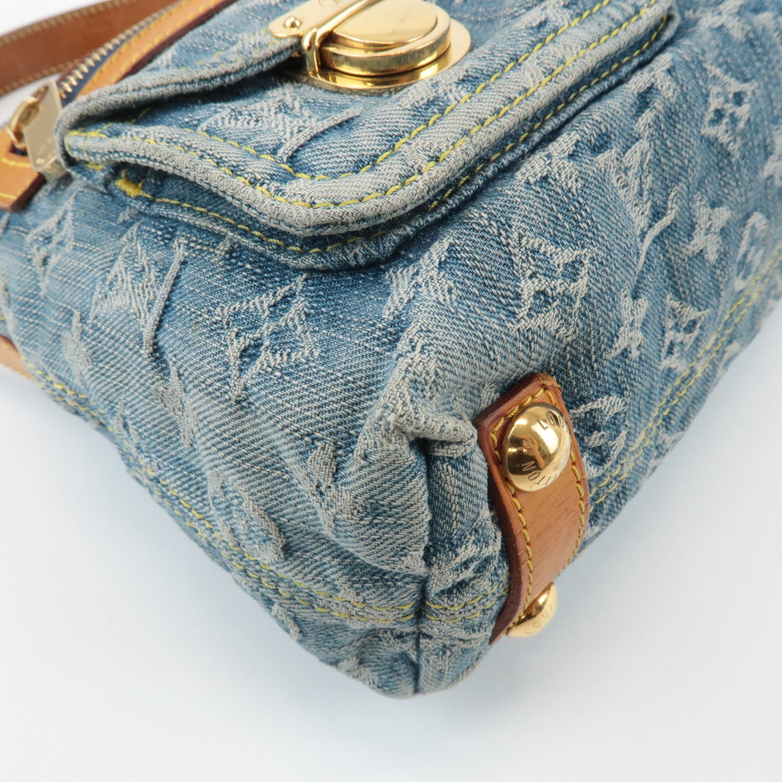 Louis Vuitton Monogram Denim Baggy PM 2Way Shoulder Bag M95049 Used