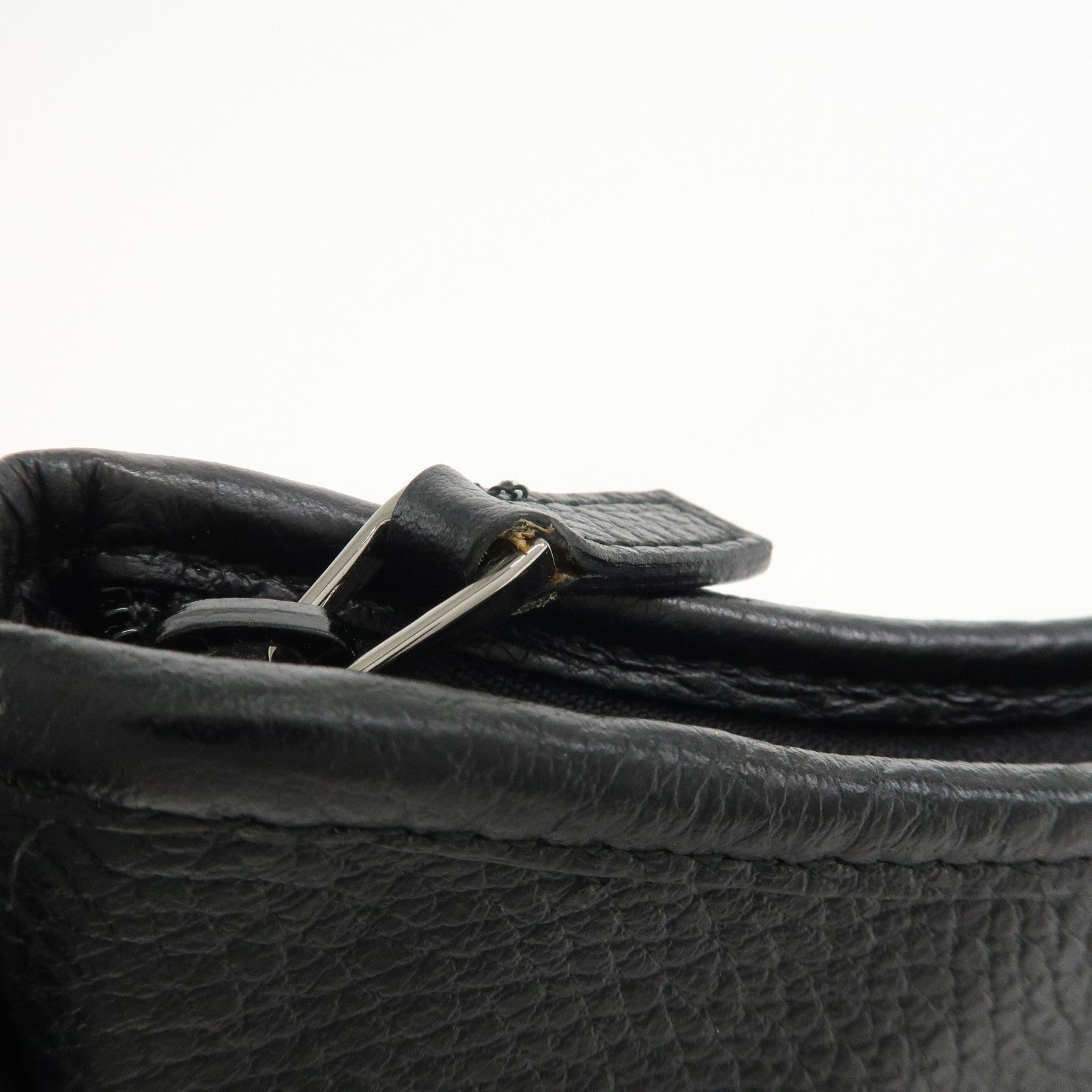 GUCCI Abbey Leather Shoulder Bag Hand Bag Black Silver S268637