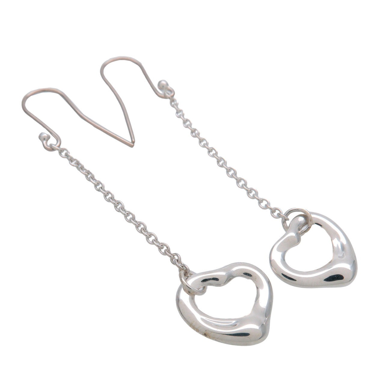 Tiffany & Co Open Heart Drop Earrings SV925 Silver