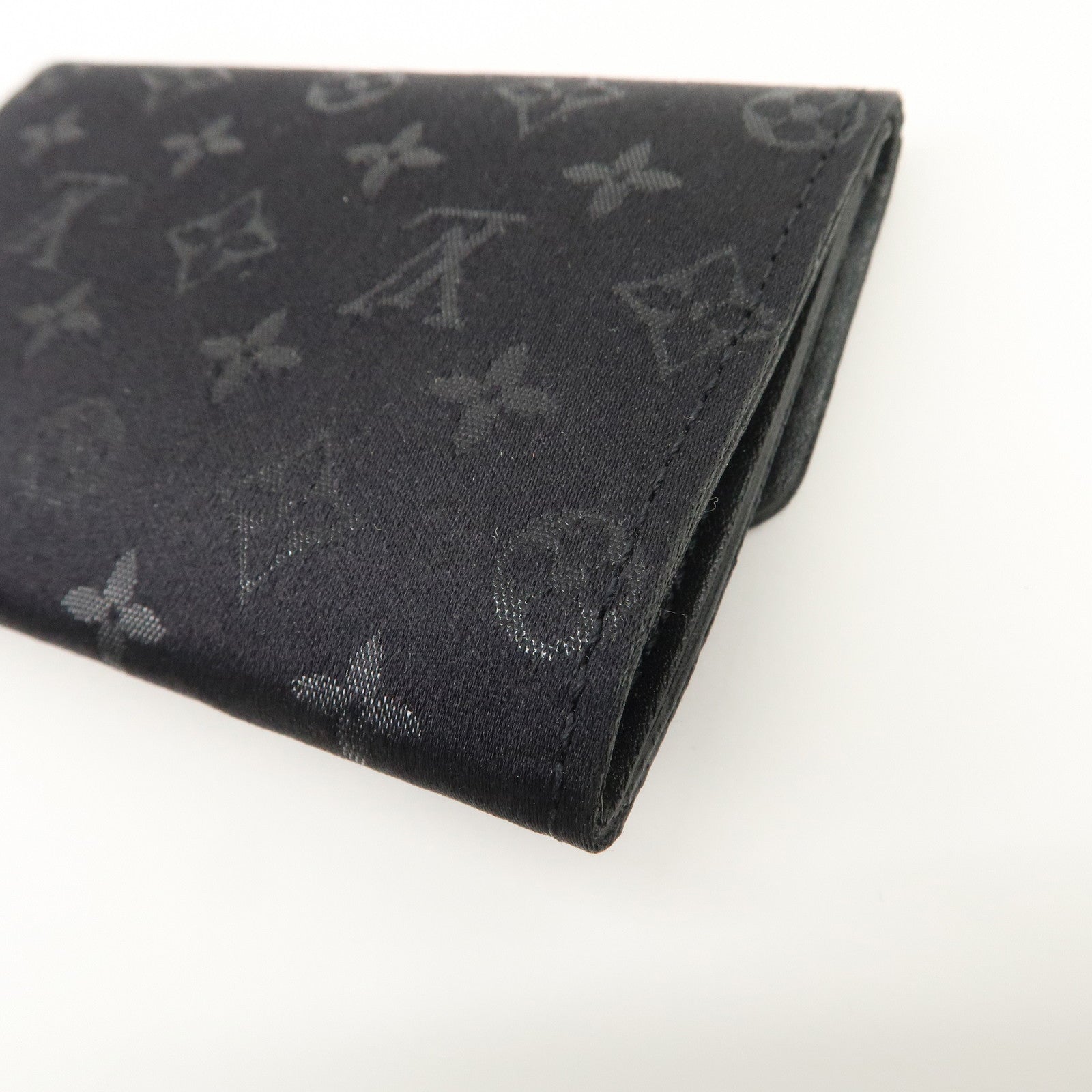 Louis Vuitton Monogram Satin Porte Monnaie Coin Case Noir M92137