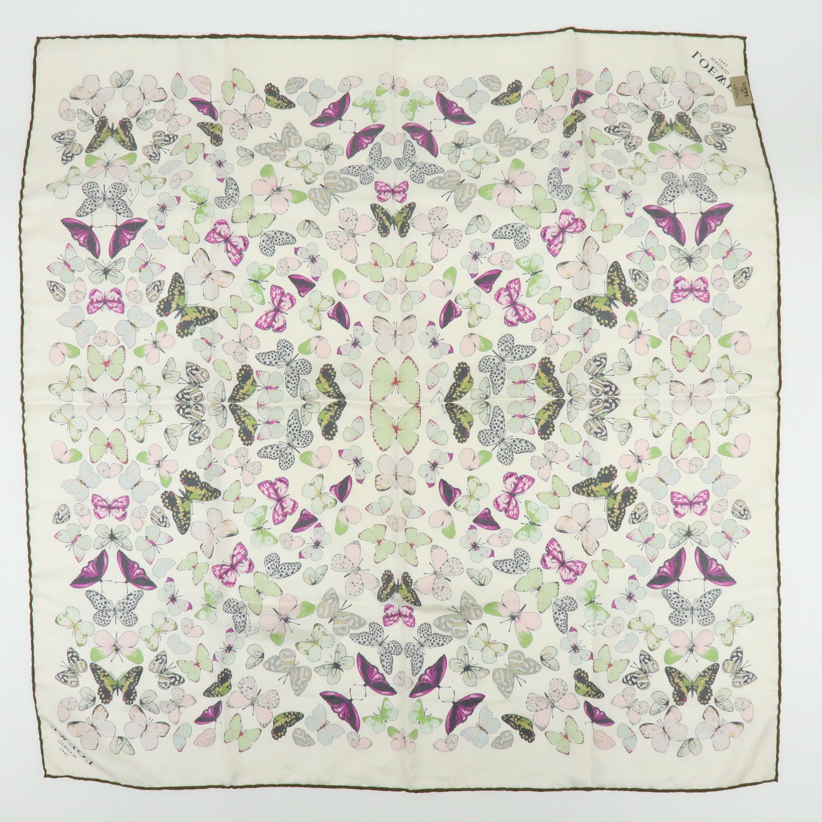 LOEWE CELINE Set of 2 Silk Cotton100% Scarf Butterfly Tassel