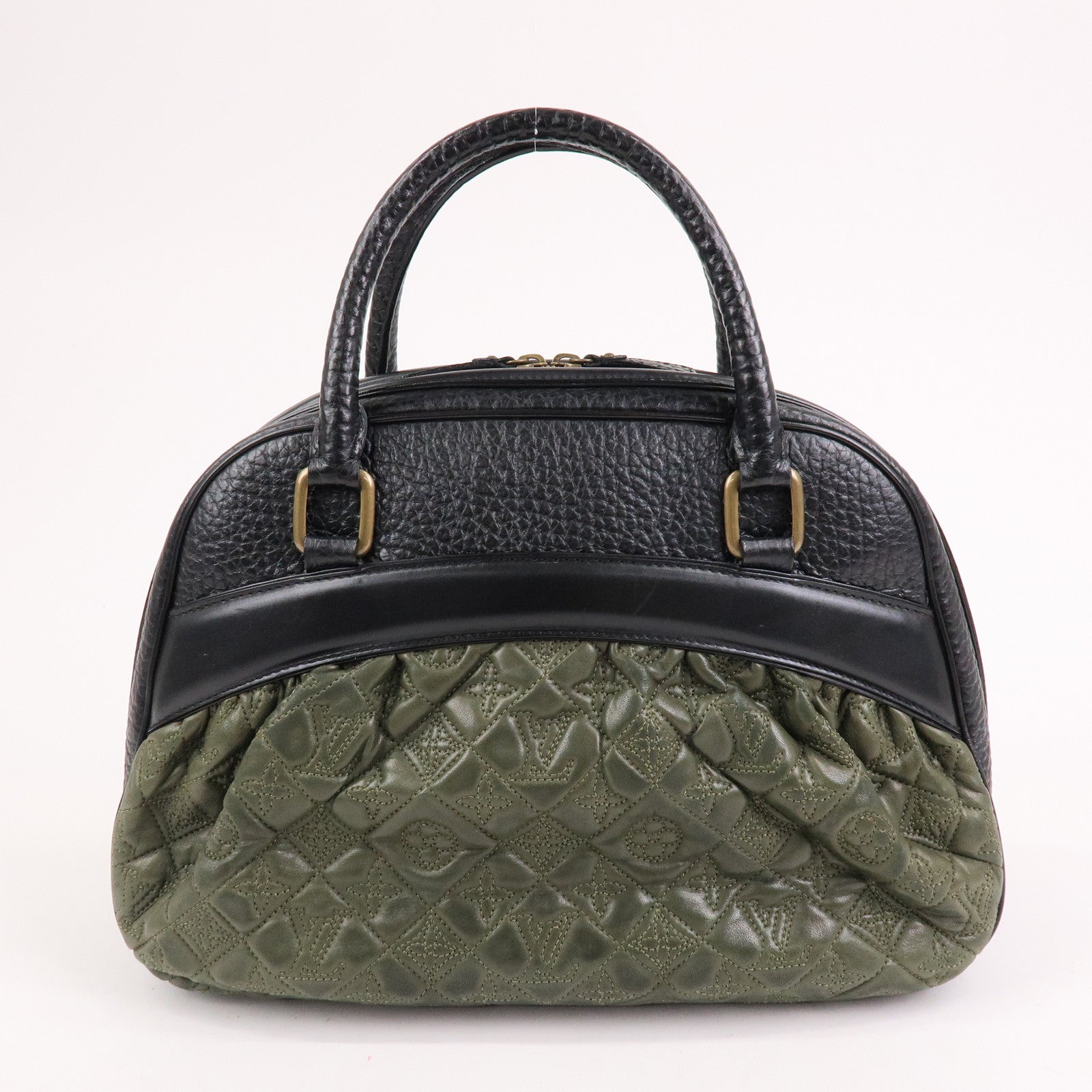 Louis Vuitton Monogram Vienna Mitsy Lamb Skin Hand Bag Khaki M95103