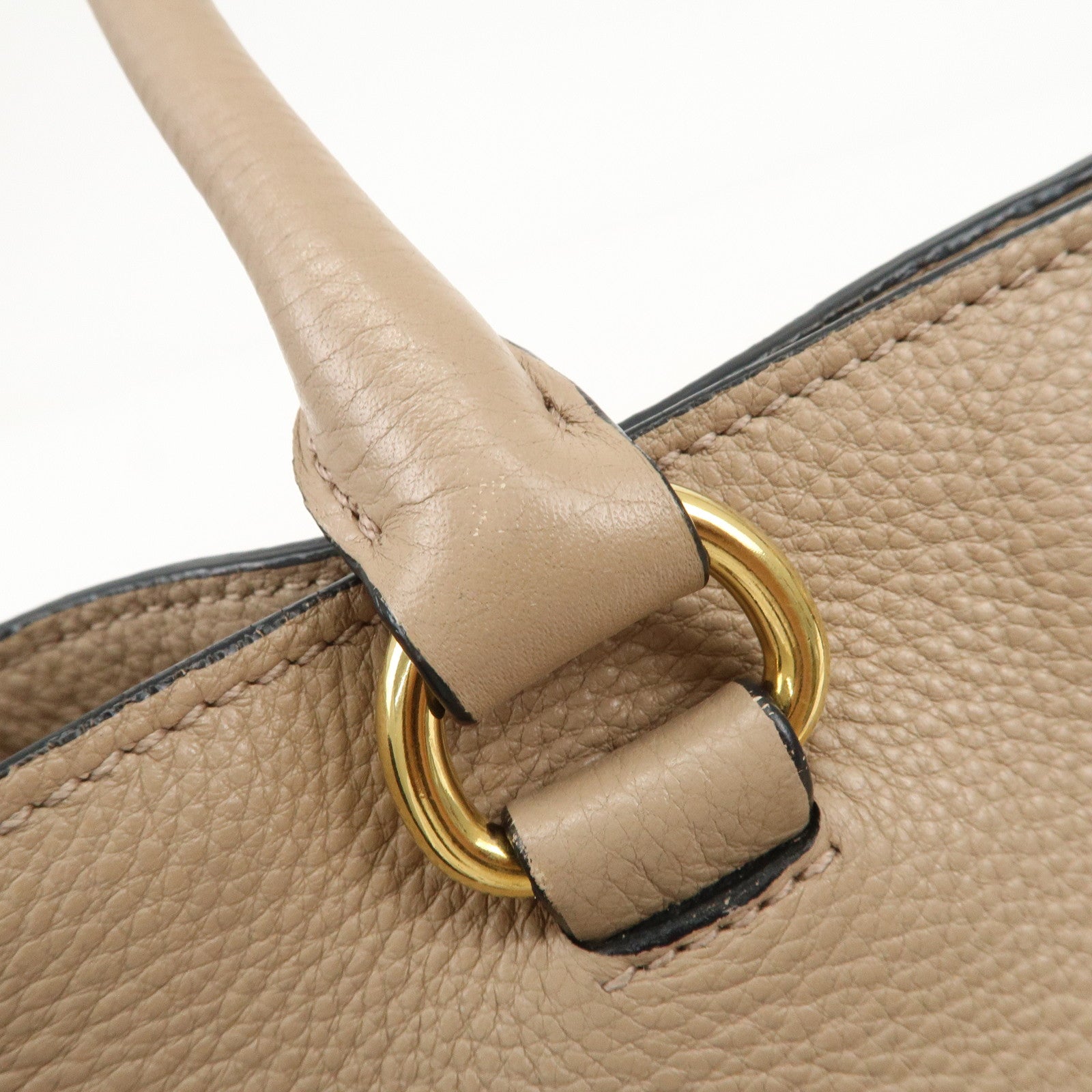 PRADA Logo Leather 2Way Shoulder Bag Hand Bag Pink Beige 1BG044