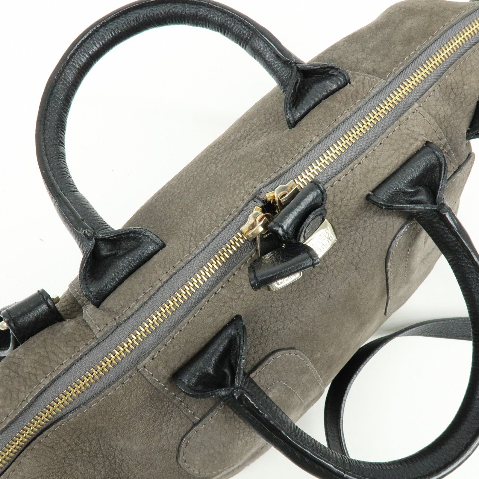 Chloe See By Chloe Suede Leather 2Way Shoulder Bag Hand Bag Gray