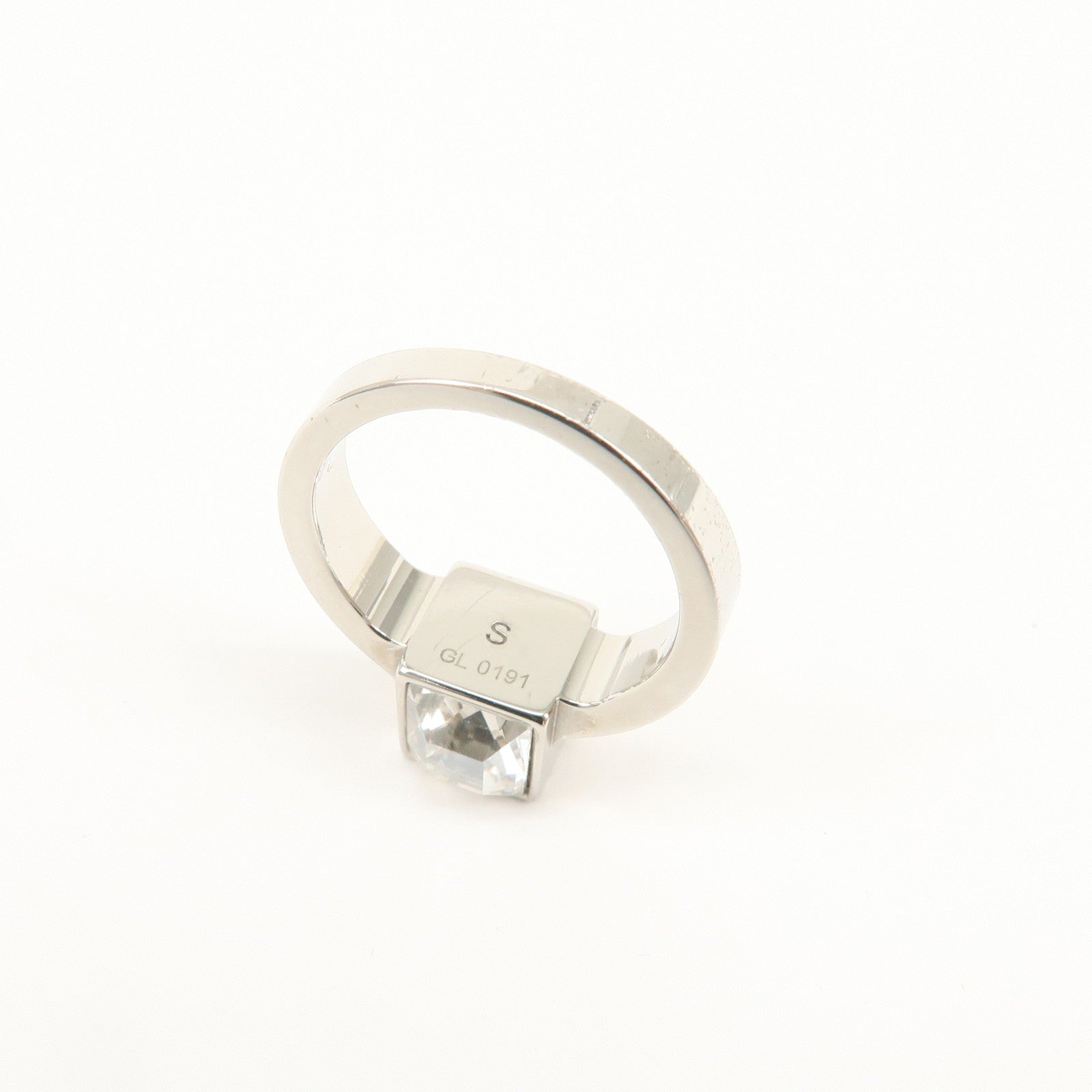 Louis Vuitton Berg Gamble Metal Rhinestone Ring Silver M66389