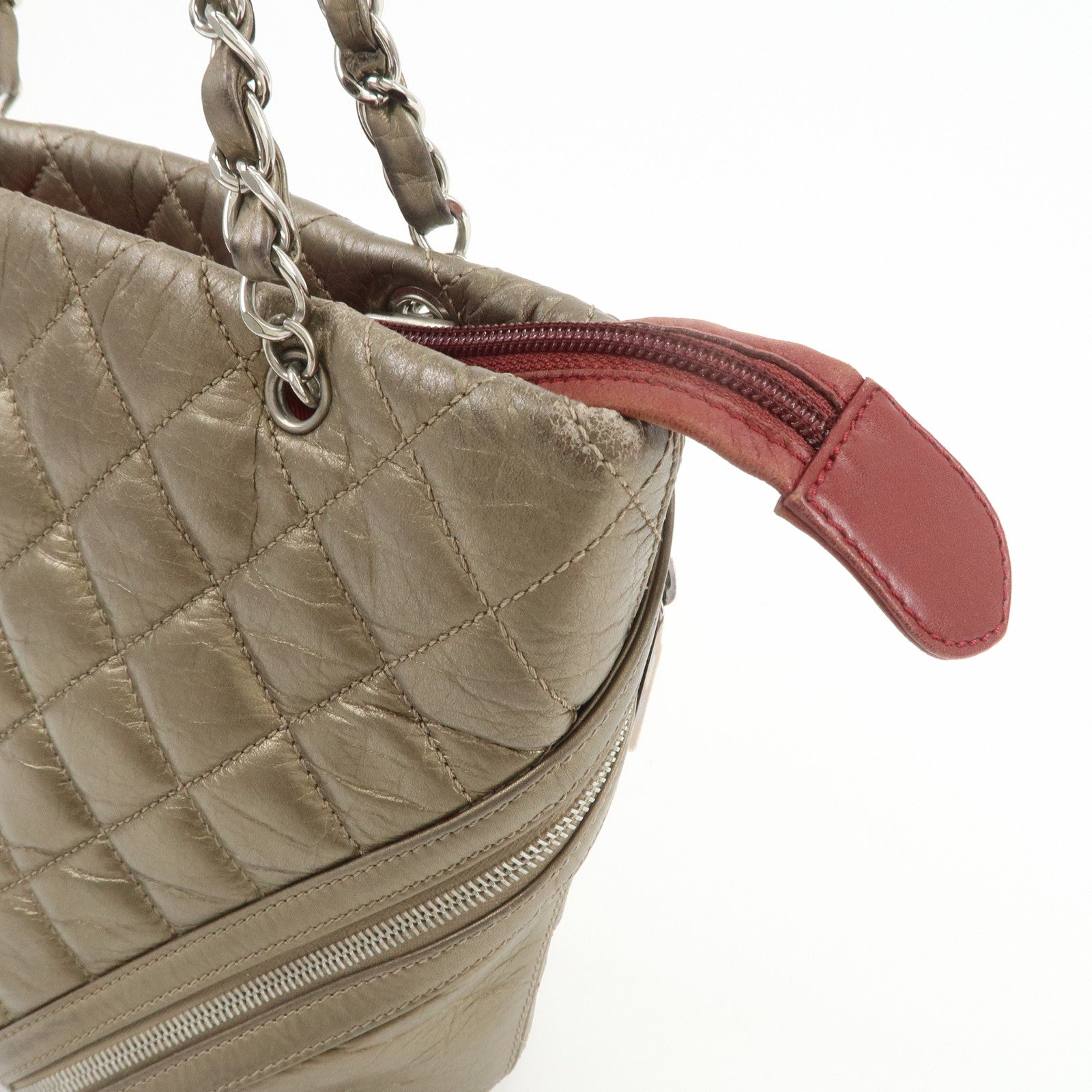 CHANEL Cambon Line Cotton Club Chain Shoulder Bag Tote Bag A34317